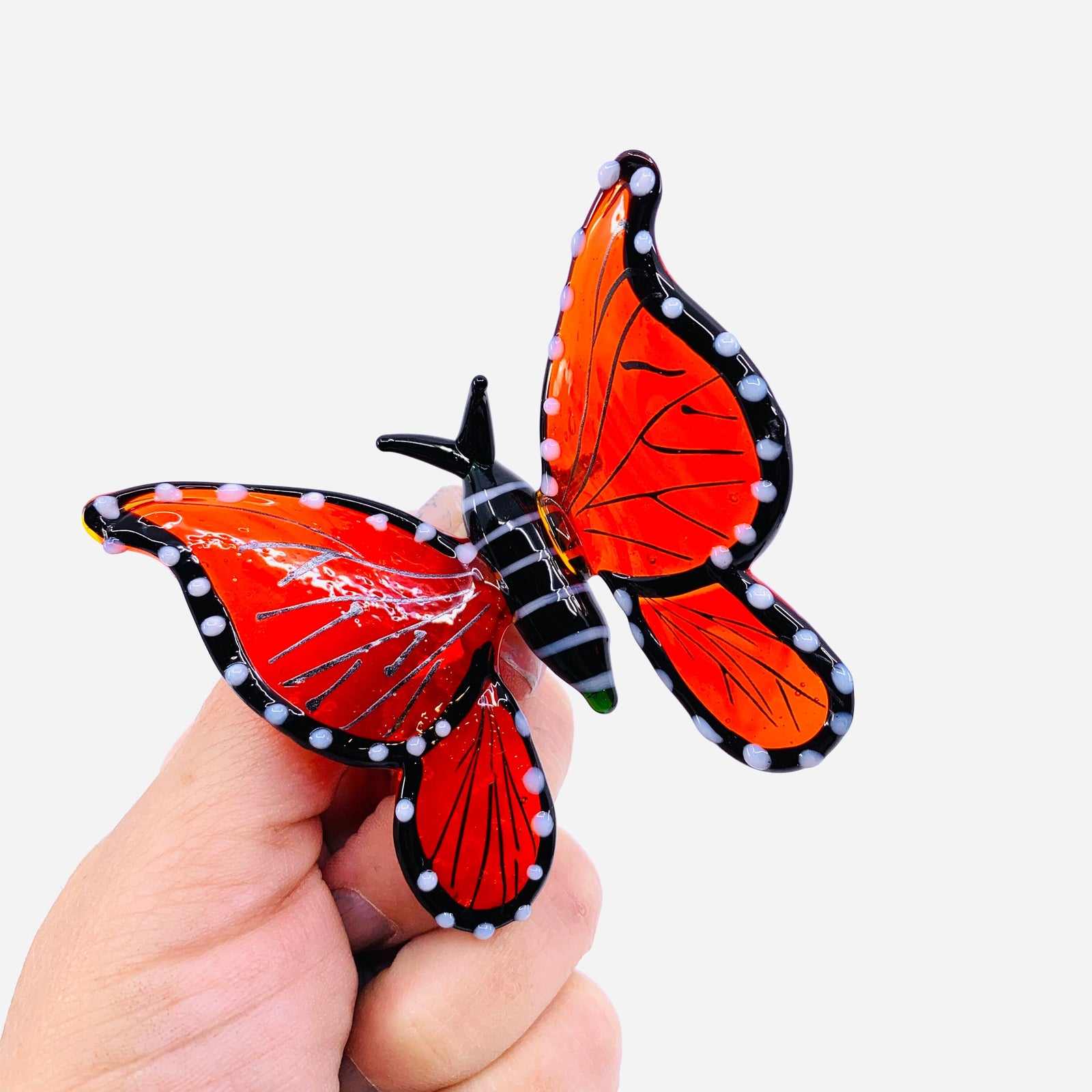 Tabletop Glass Butterfly, Red 198 Alex 