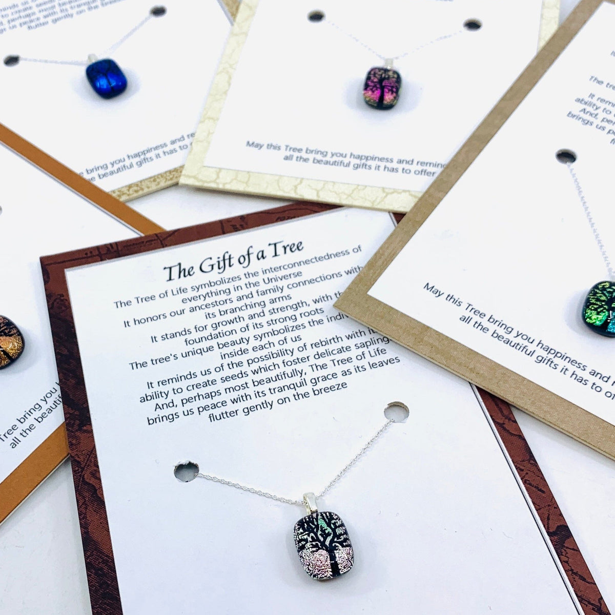 Tree of Life Glass Pendant Necklace Jewelry Glimmer Glass Gifts 