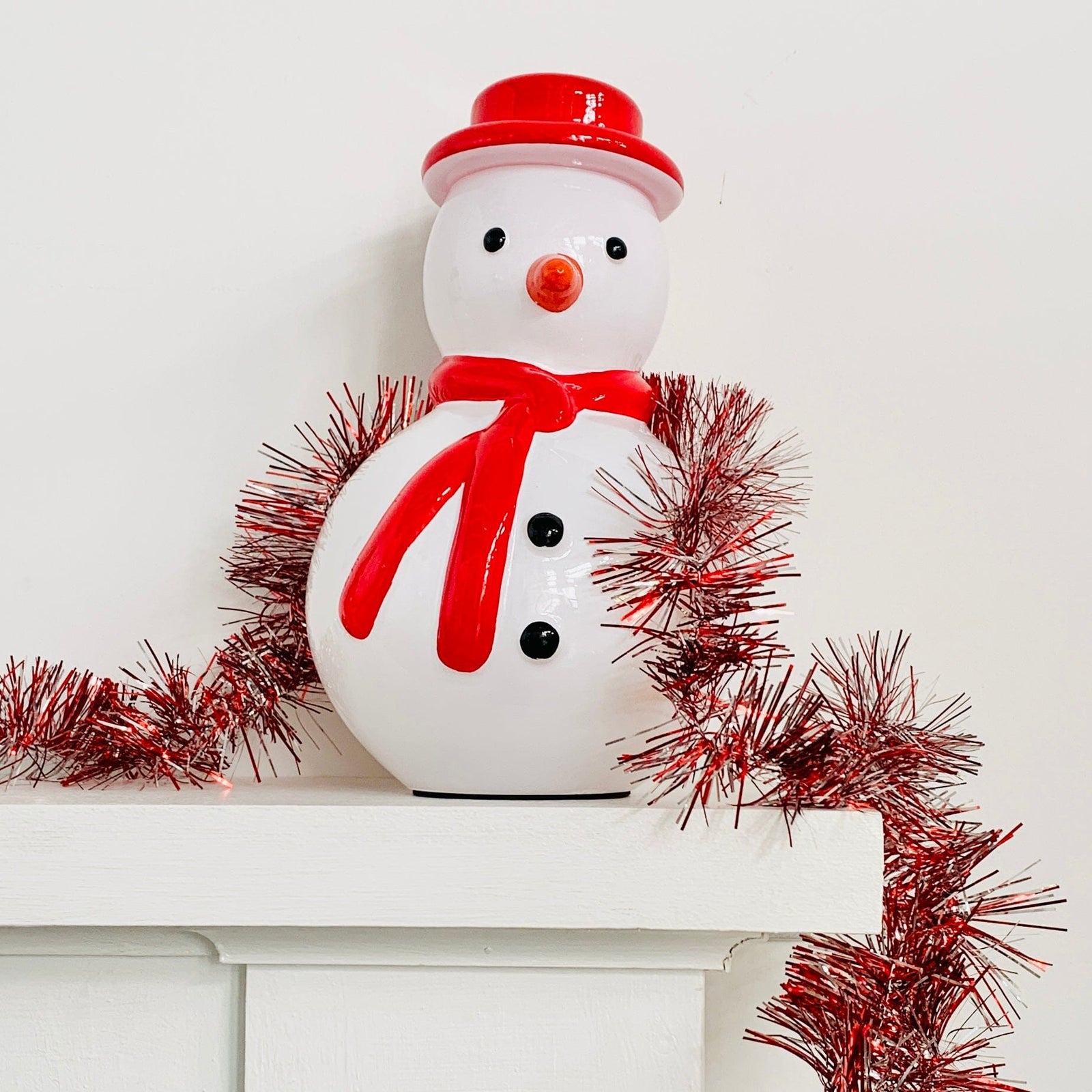 Carrot Nose Snowman - Red Hat Diamond Star 