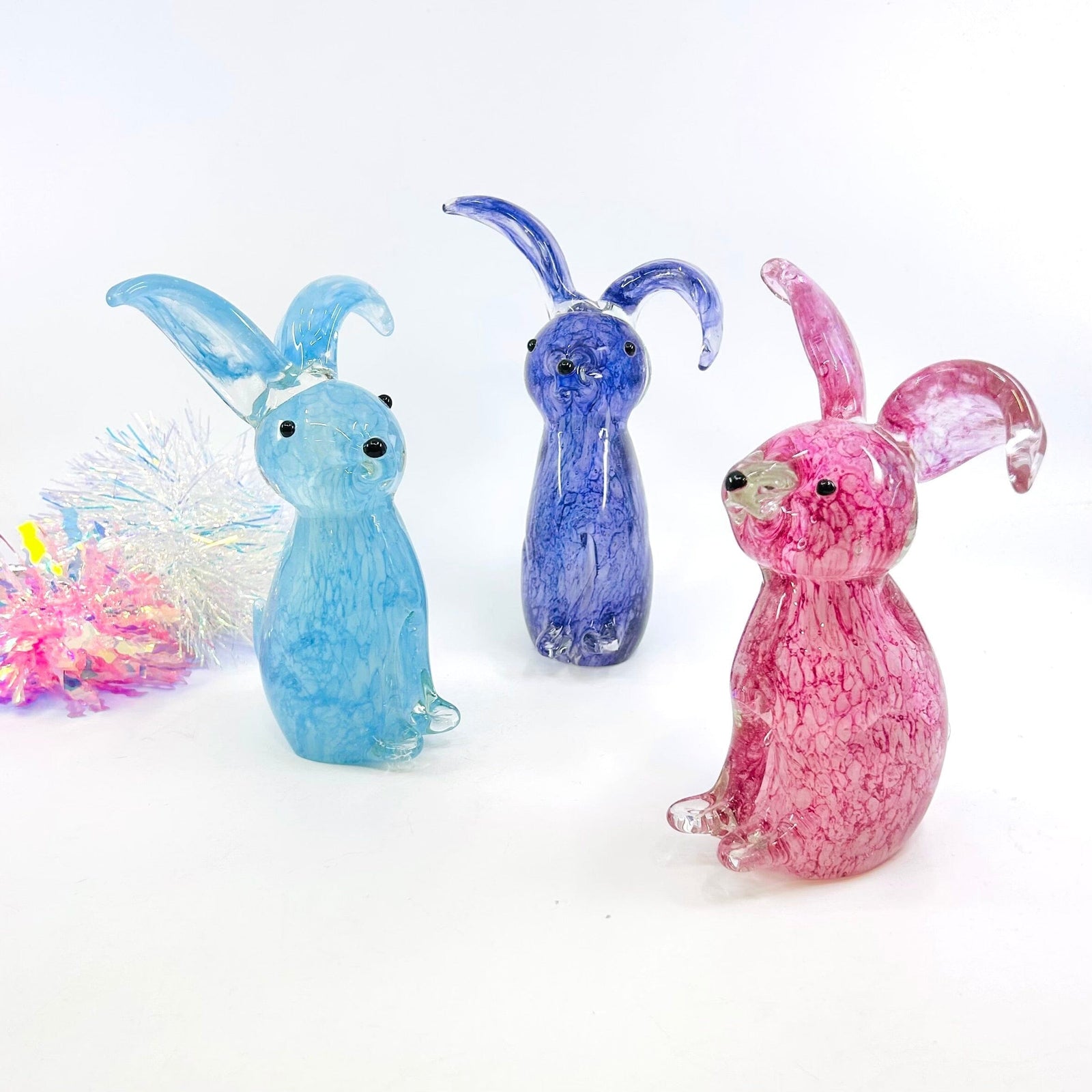 Large Glass Rabbit, Purple Peter Decor Chesapeake Bay 