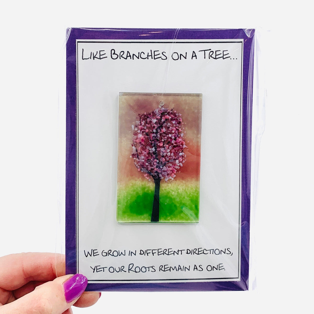 Fused Glass "Like Branches on a Tree” Suncatcher 25 Decor Glimmer Glass Gifts 