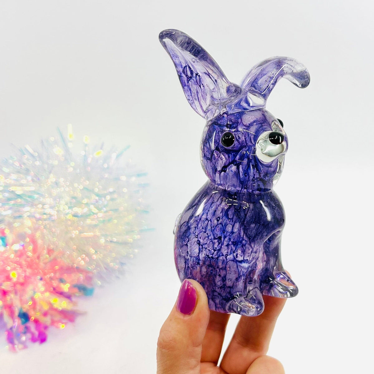 Baby Glass Bunny, Purple Lilac Decor Chesapeake Bay 