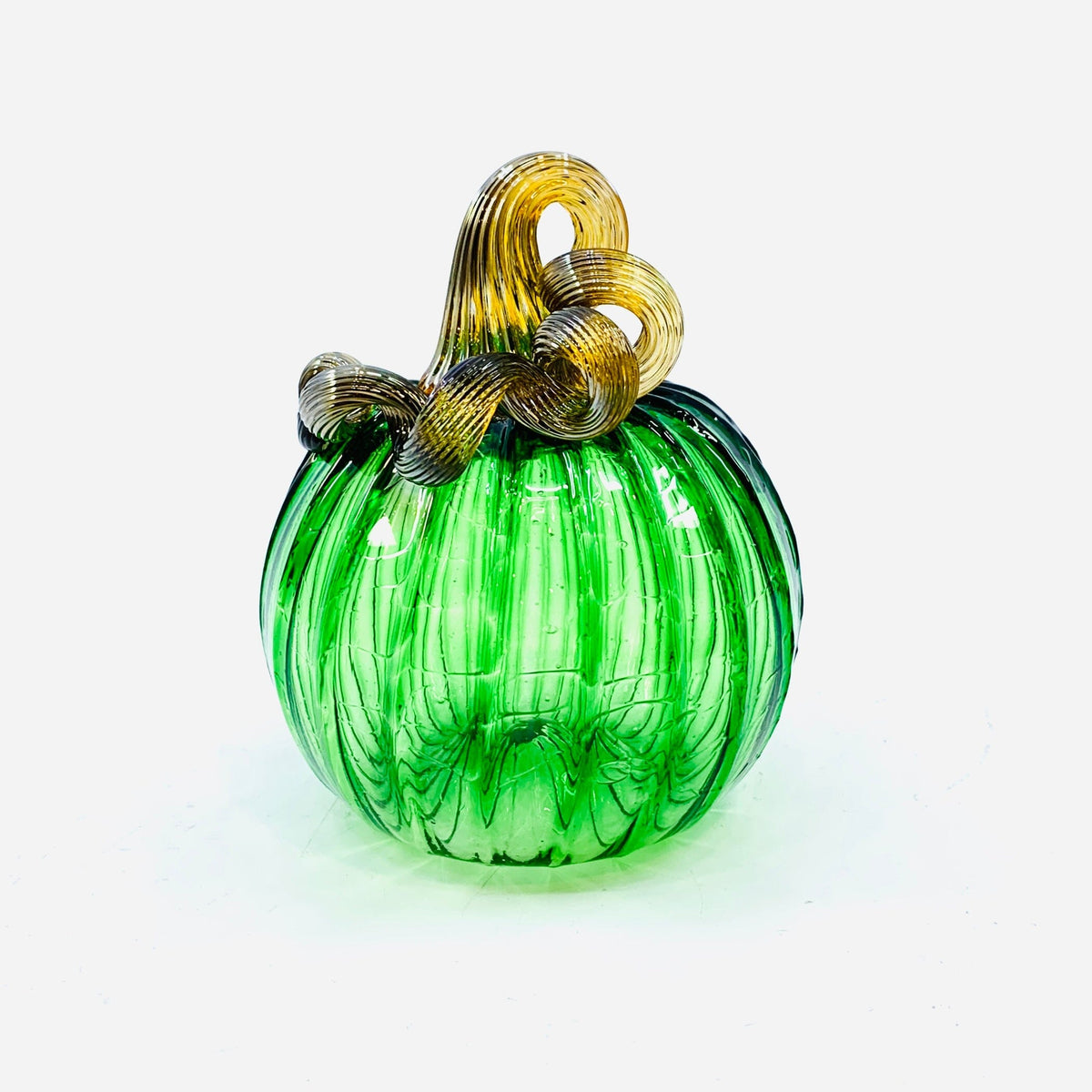May Birthstone Pumpkin, Emerald Pumpkin Luke Adams Glass Blowing Studio 