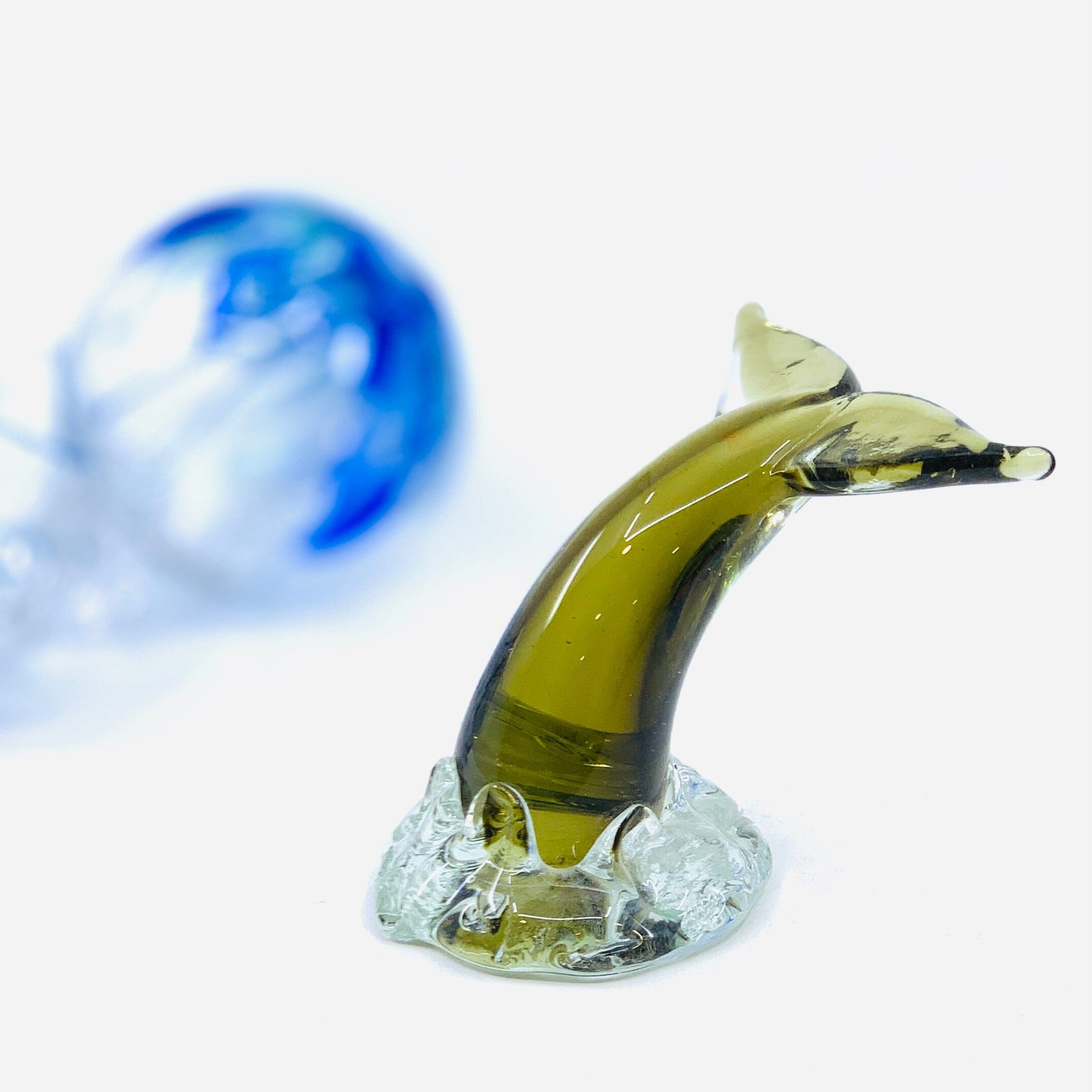 Glass Whale Tail Paperweight Decor Dynasty 