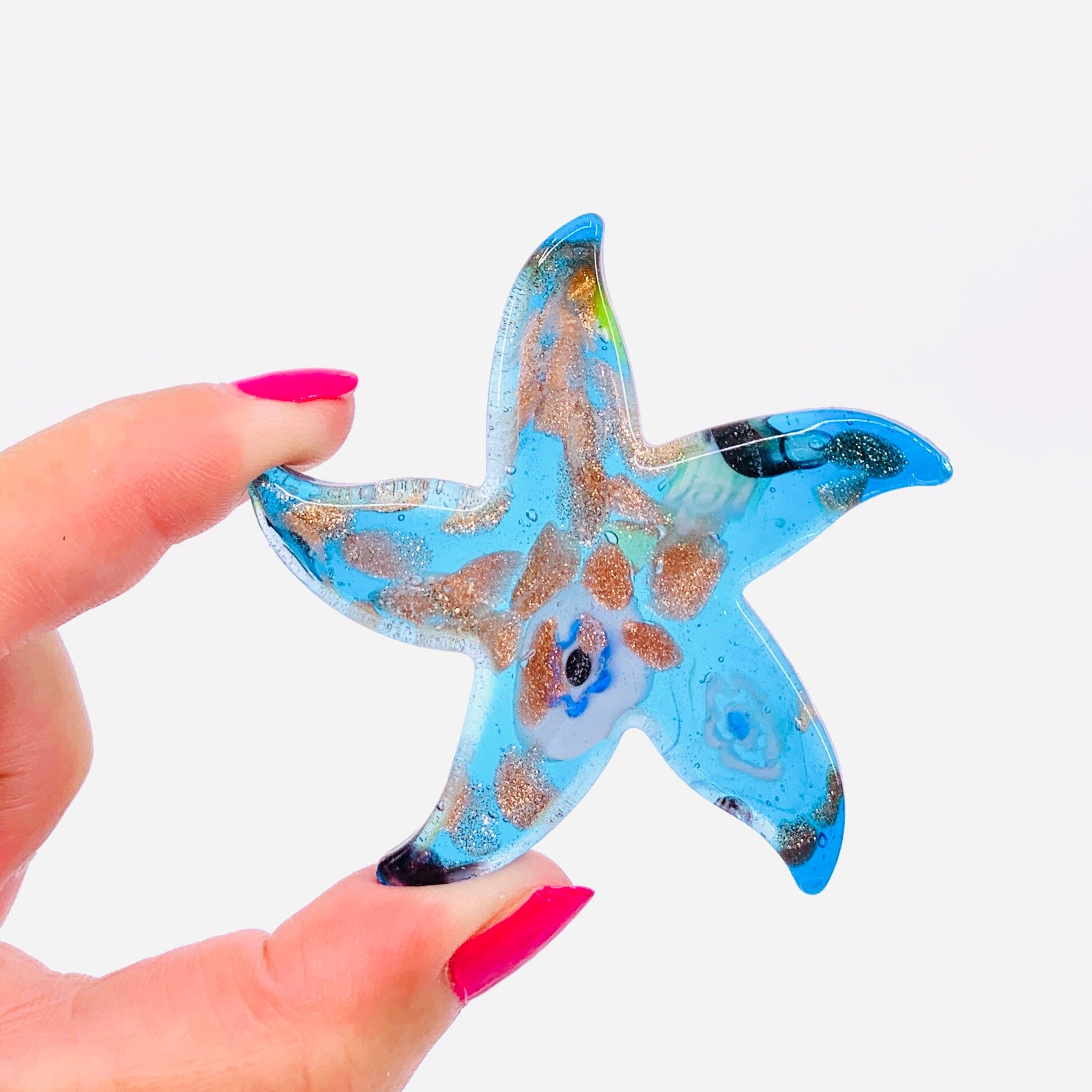 Pocket Glitter Starfish, Blue Miniature gift essentials 