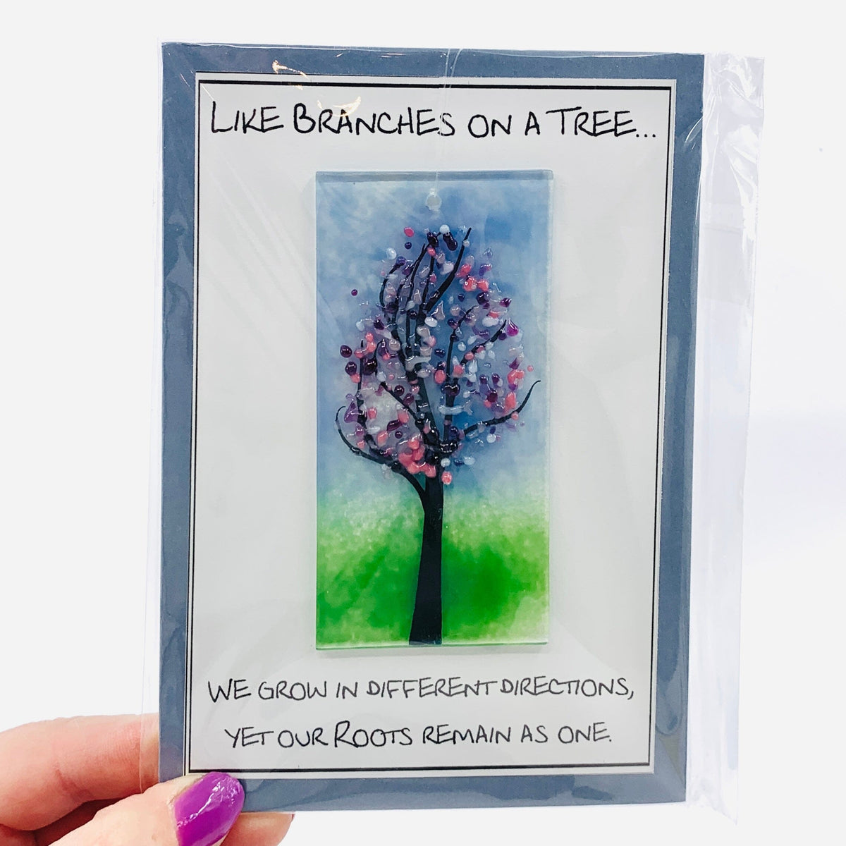 Fused Glass "Like Branches on a Tree” Suncatcher 22 Decor Glimmer Glass Gifts 