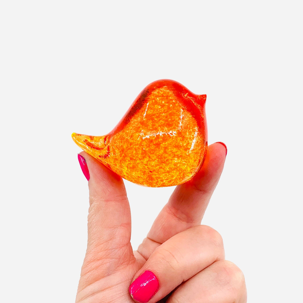 Little Glass Bird, Orange Miniature Henrietta Glass 