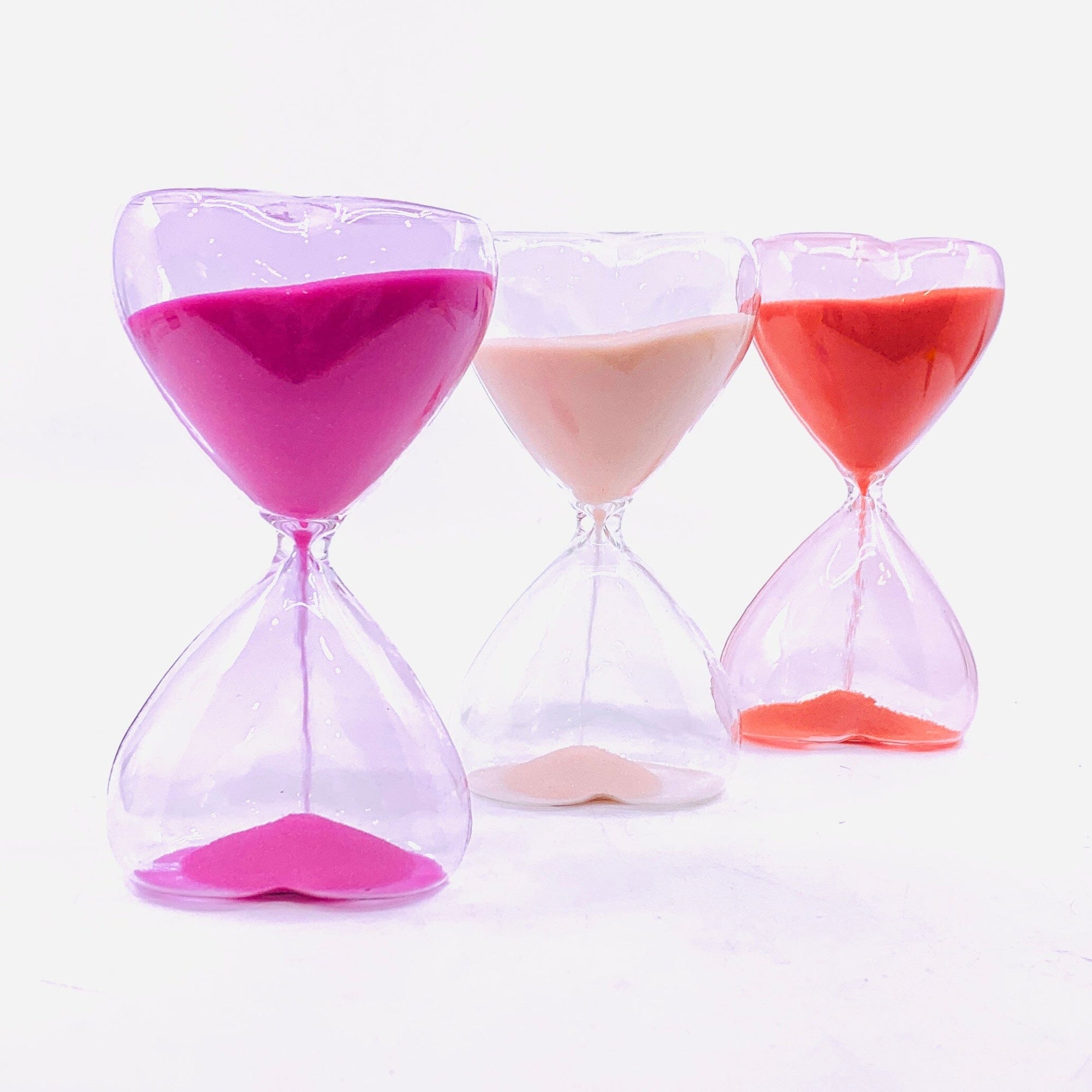 Time For Love - Valentines Heart Hour Glass, Hot Pink Decor One Hundred 80 Degrees 