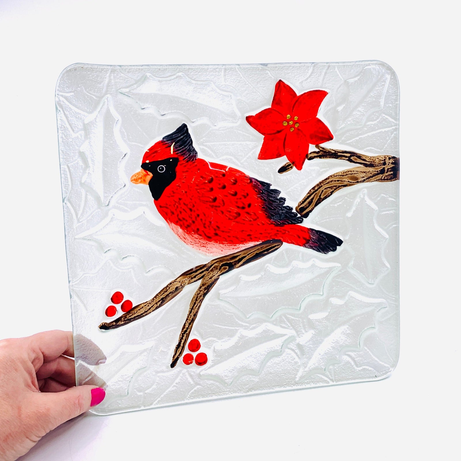 Glass Fusion Plate, Cardinal 27 Decor Boston International, INC 