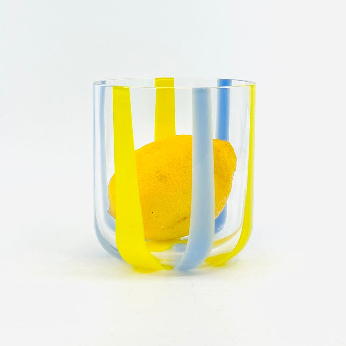 Striped Glass Tumbler, Powder Blue Decor One Hundred 80 Degrees 