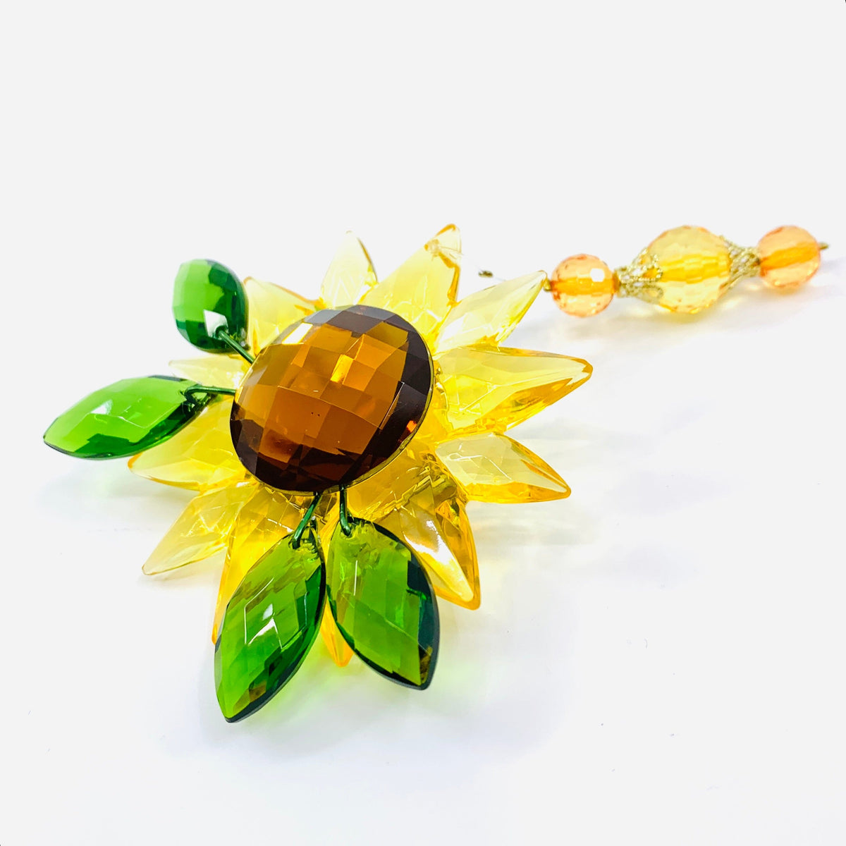 Acrylic Crystal Sunflower Suncatcher Ornament GANZ 