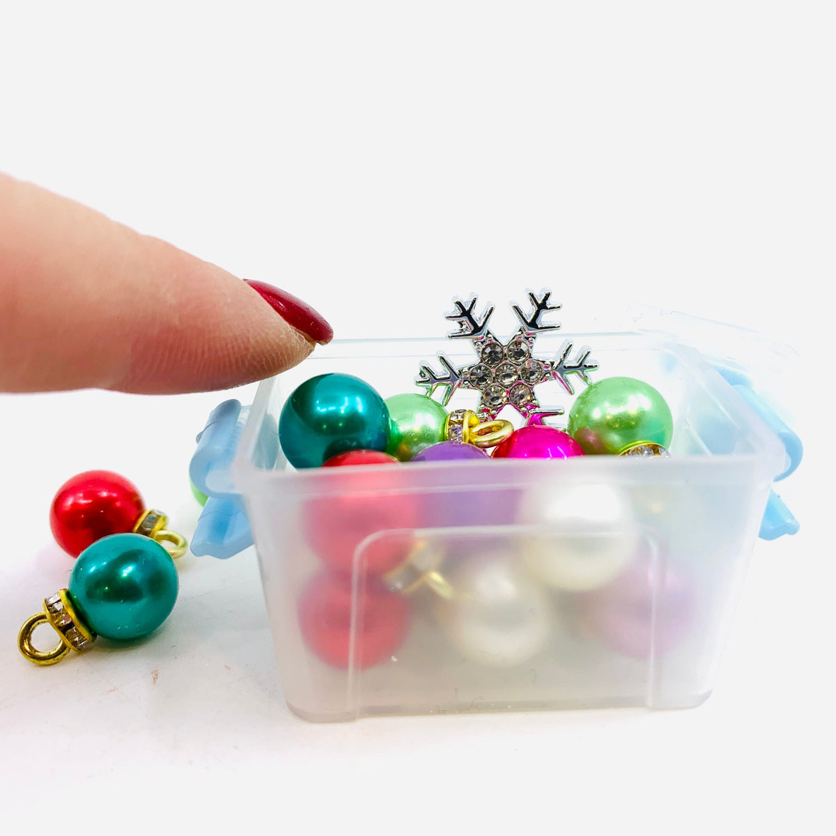 Tiny Attic Tote of Christmas Bulb Ornaments Miniature - 