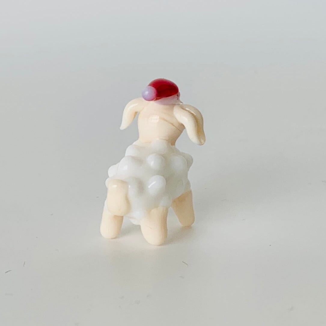Tiny Glass Santa Lamb Miniature GANZ 