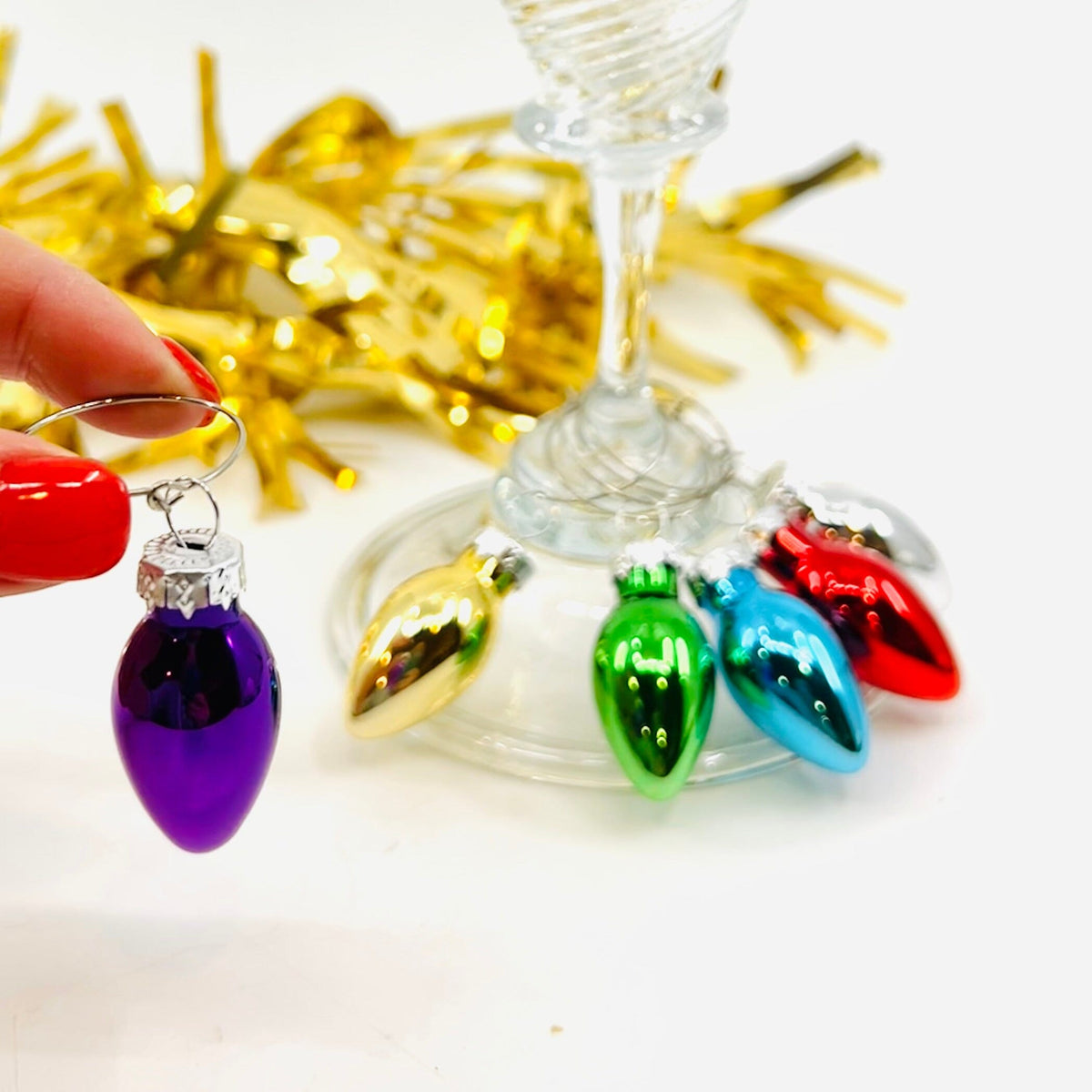 Vintage Bulb Wine Charms Creative Co-Op 