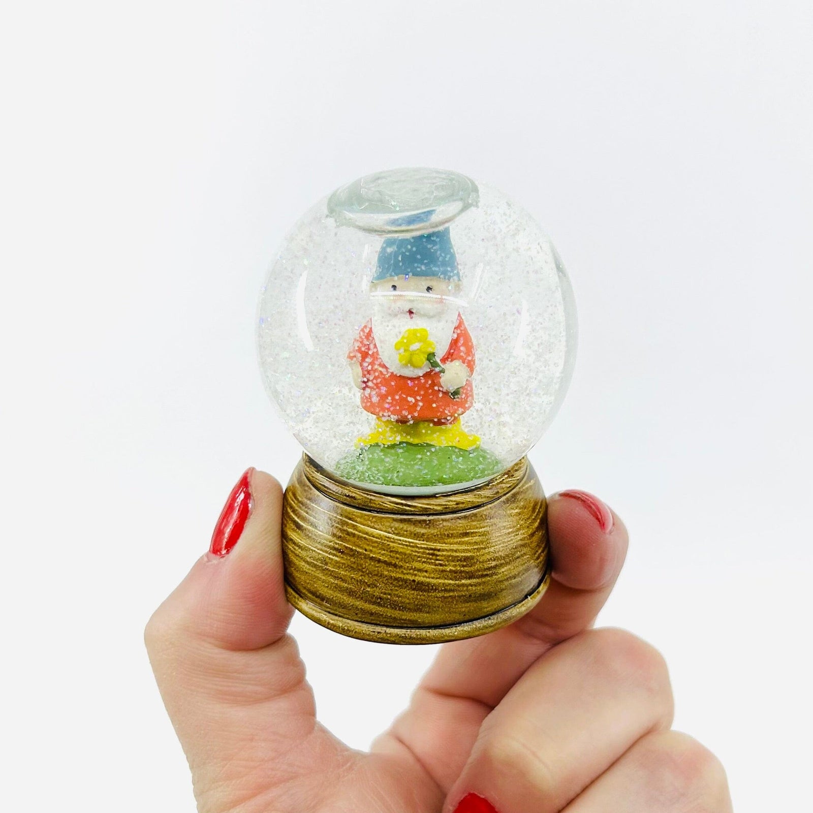 Spring Gnome Snow globe, Blue Ornament One Hundred 80 Degrees 