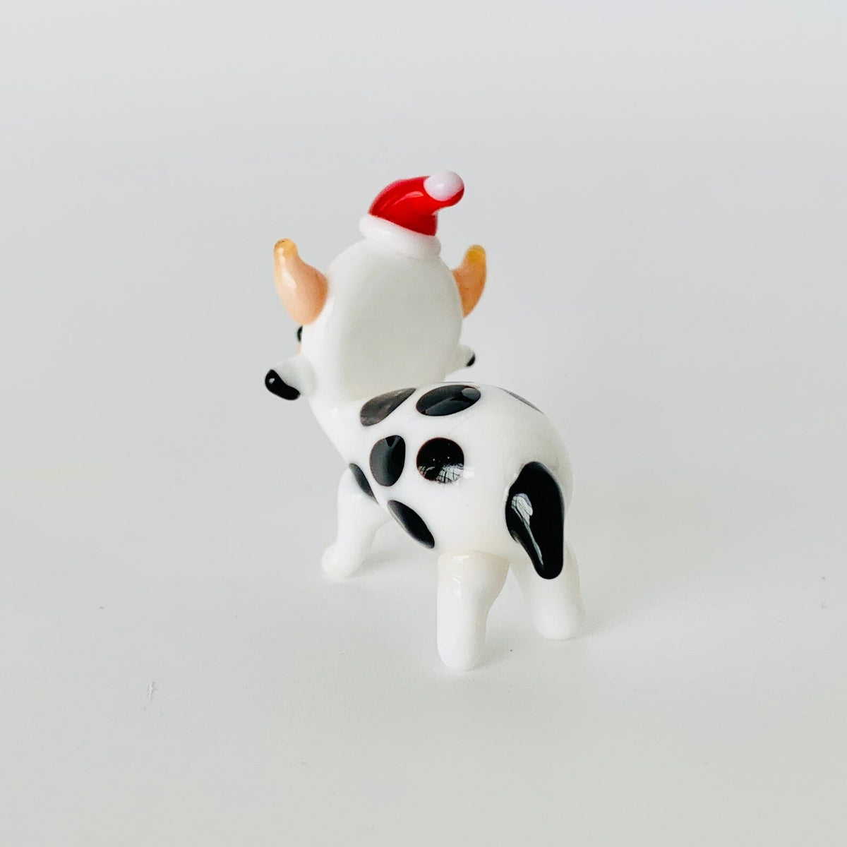 Tiny Glass Santa Cow Miniature GANZ 