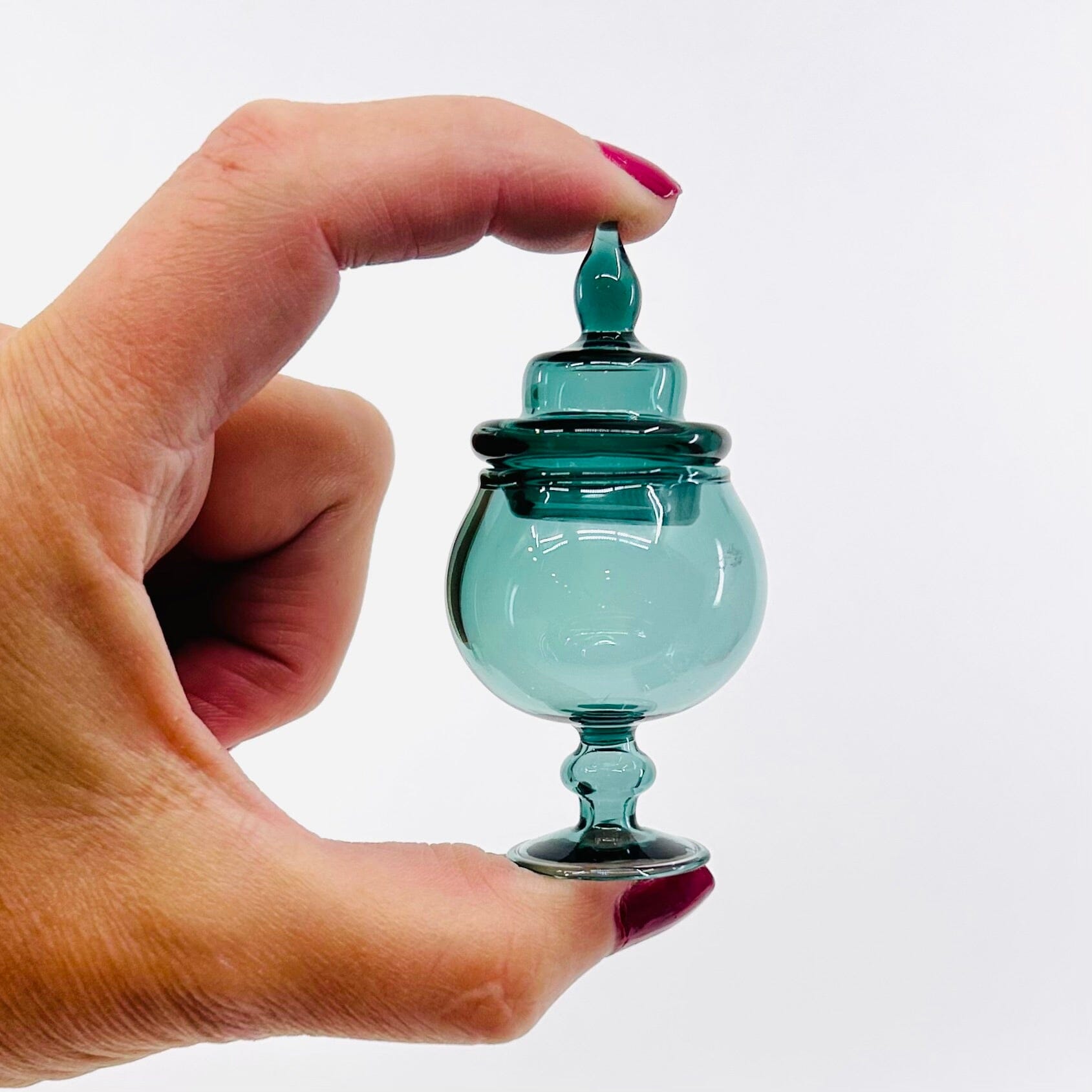 Tiniest Glass Apothecary Jar, Sea Smoke Miniature - 