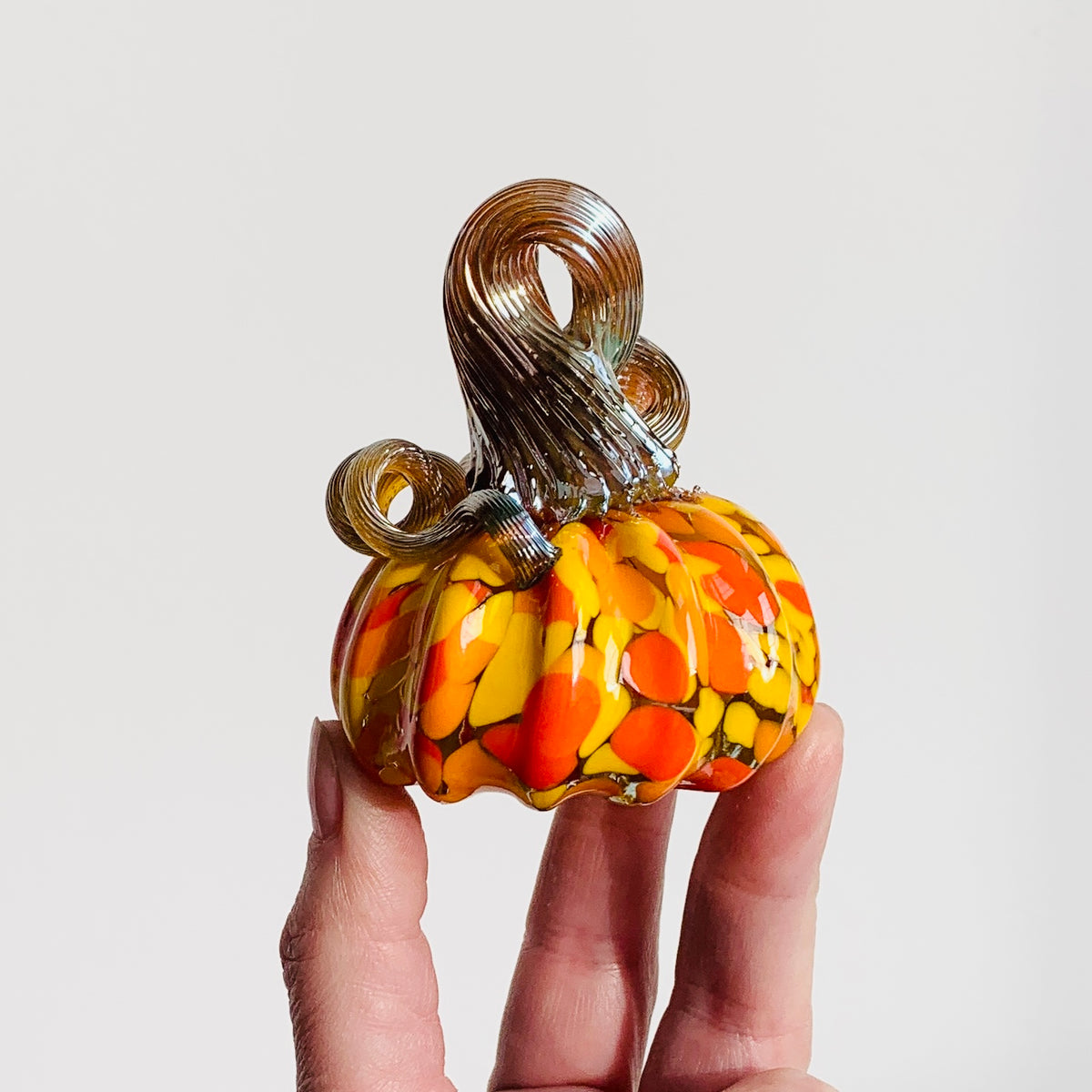 Daily Pumpkin 1297 Mini Paperweight Daily Pumpkin Luke Adams Glass Blowing Studio 