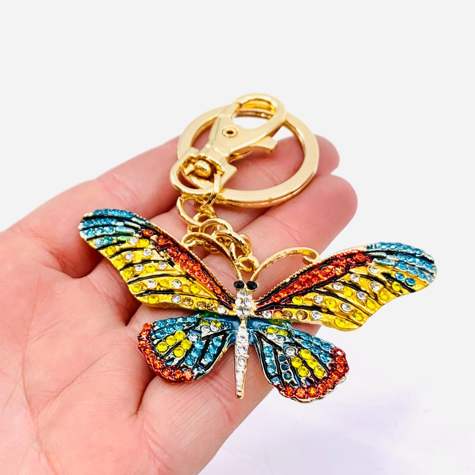 Bejeweled Key Chain 7, Butterfly Accessory Kubla Craft 