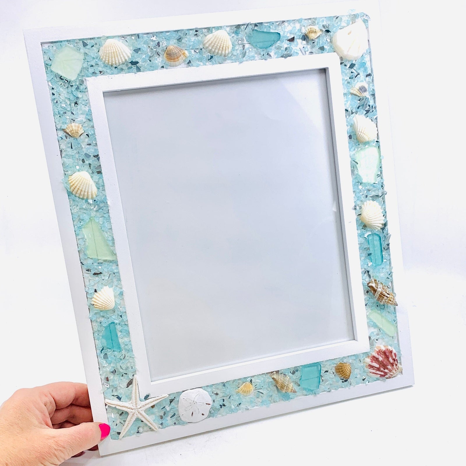 Sea Glass Picture Frame, Large Decor Chesapeake Bay 