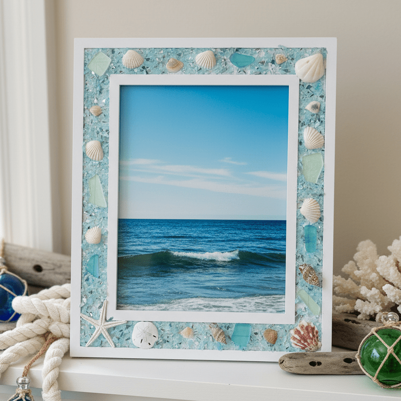 Sea Glass Picture Frame, Large 11X13 Decor Chesapeake Bay 