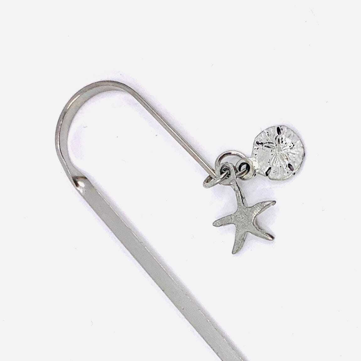 LAST ONE - Pewter Sand Dollar Bookmark with Starfish Jewelry Basic Spirit 