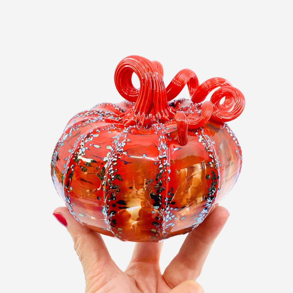 Daily Pumpkin 2141 Holiday Squat and Mercury Tree Ornament Gabby Luke Adams Glass Blowing Studio 