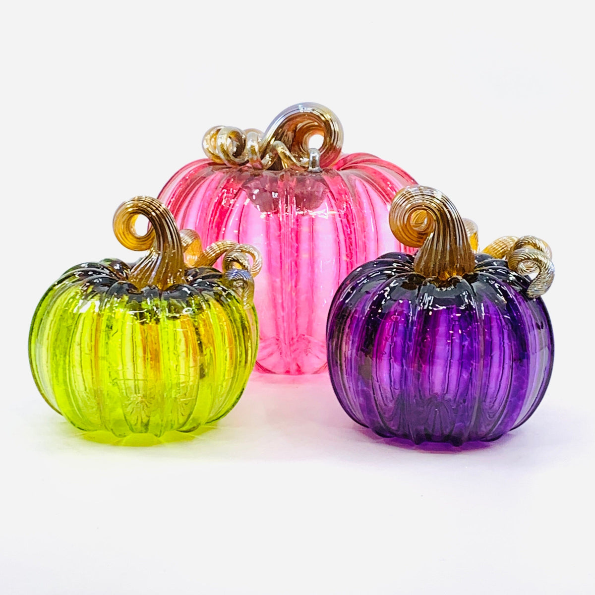 Daily Pumpkin 828 Centerpiece Trio Gabby Luke Adams Glass Blowing Studio 