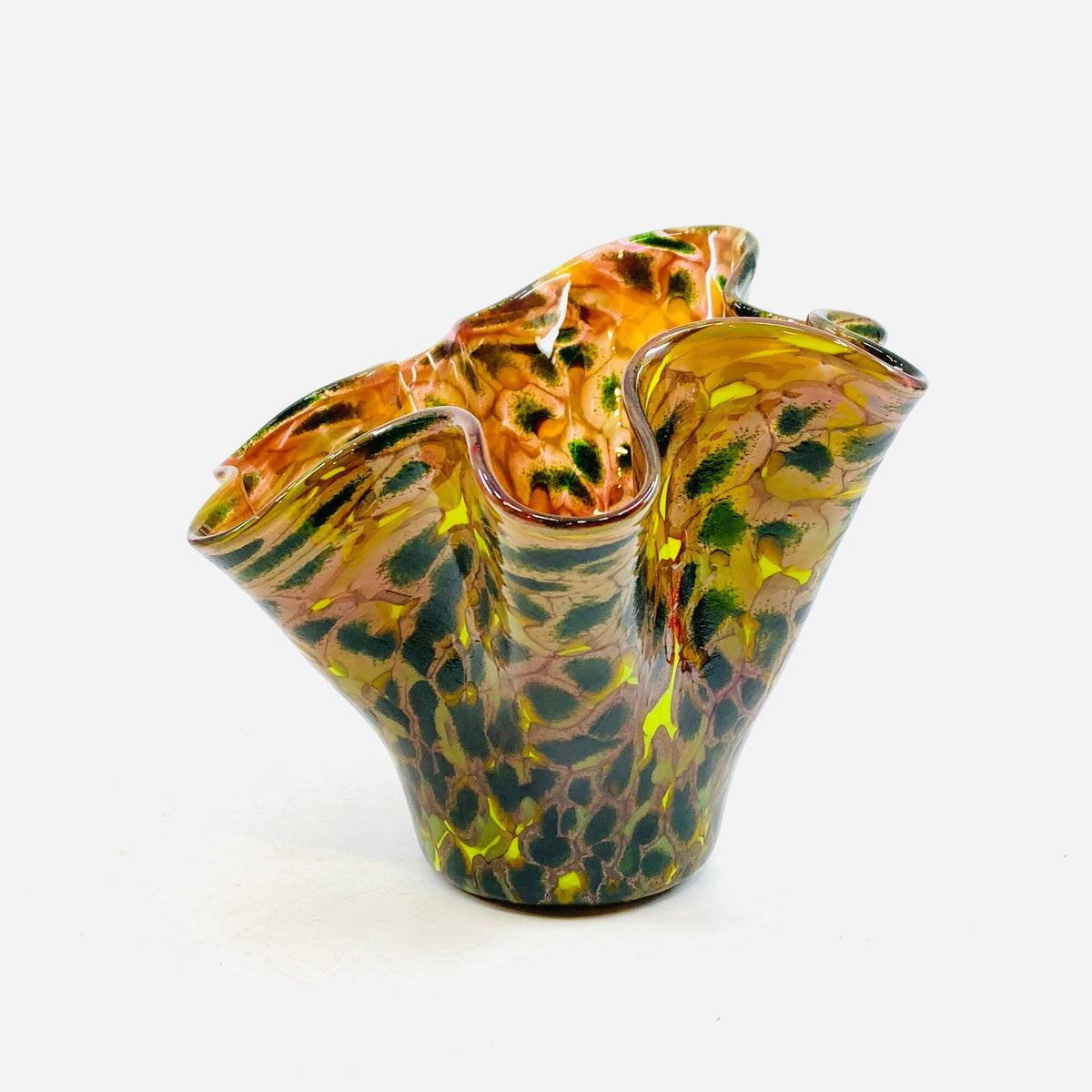 Multi Color Confetti Floppy Vase Decor Luke Adams Glass Blowing Studio 