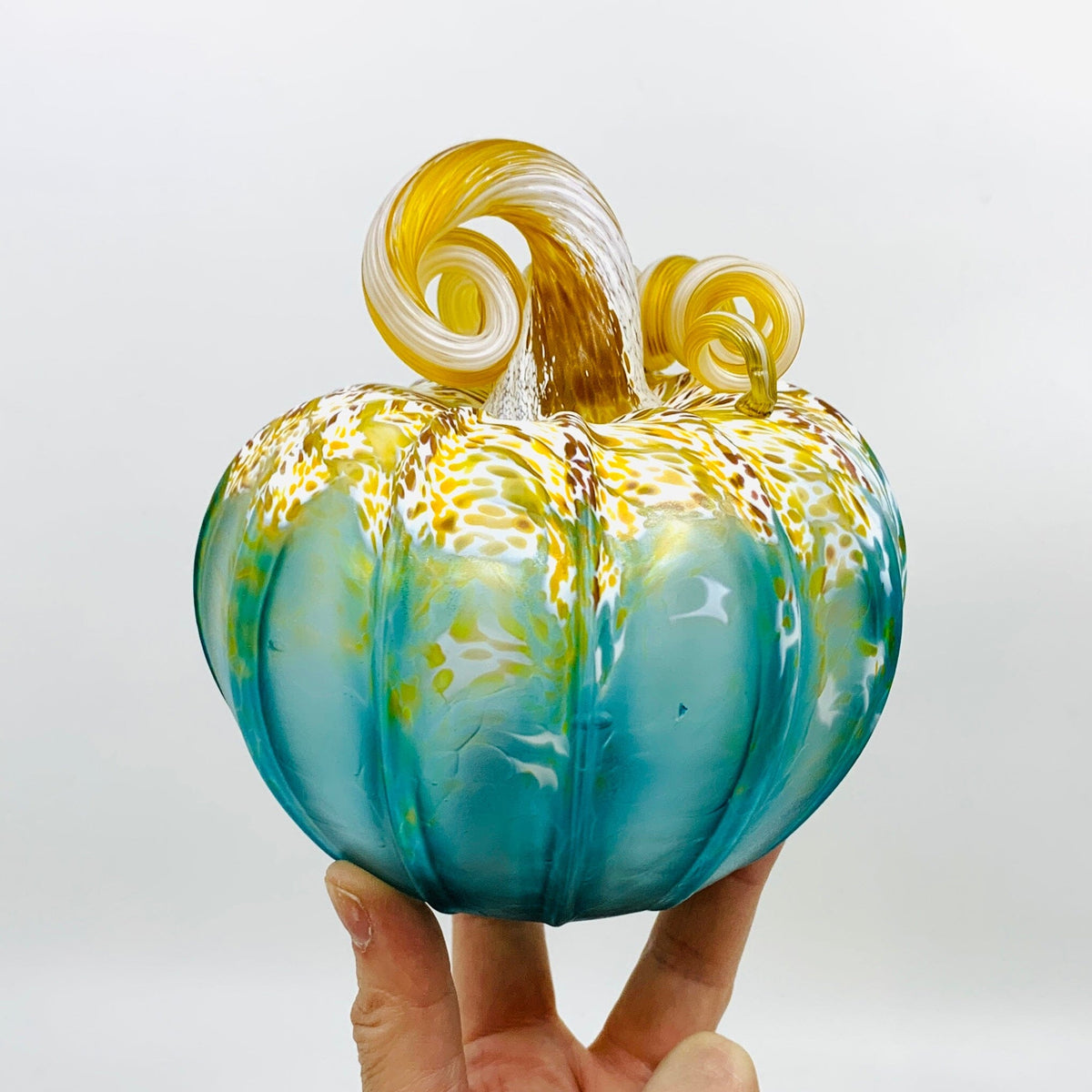 Matte Coastal Squat Pumpkin Inspo Luke Adams Glass Blowing Studio Teal 