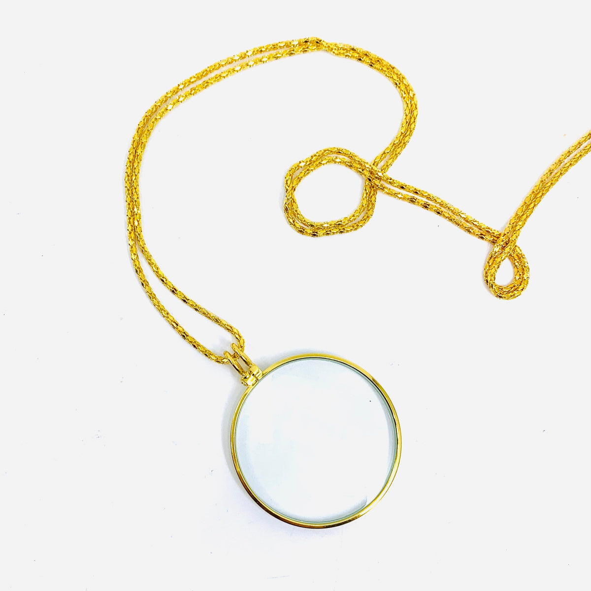 Gold Magnifying Glass Necklace Jewelry AB 
