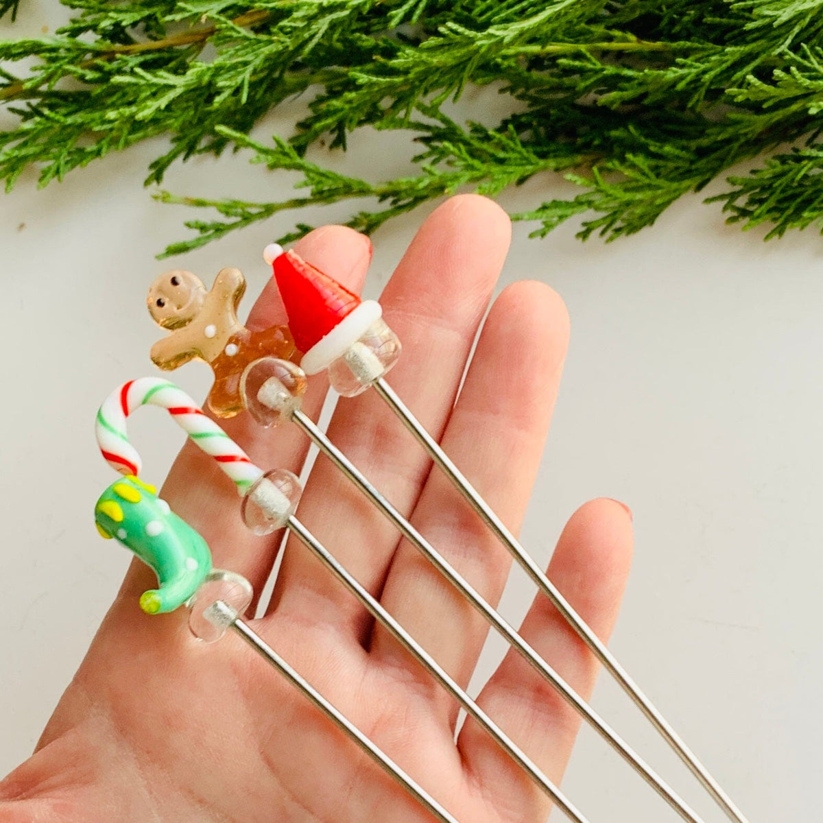 Glass Holiday Icon Appetizer Picks Creative Co-Op 