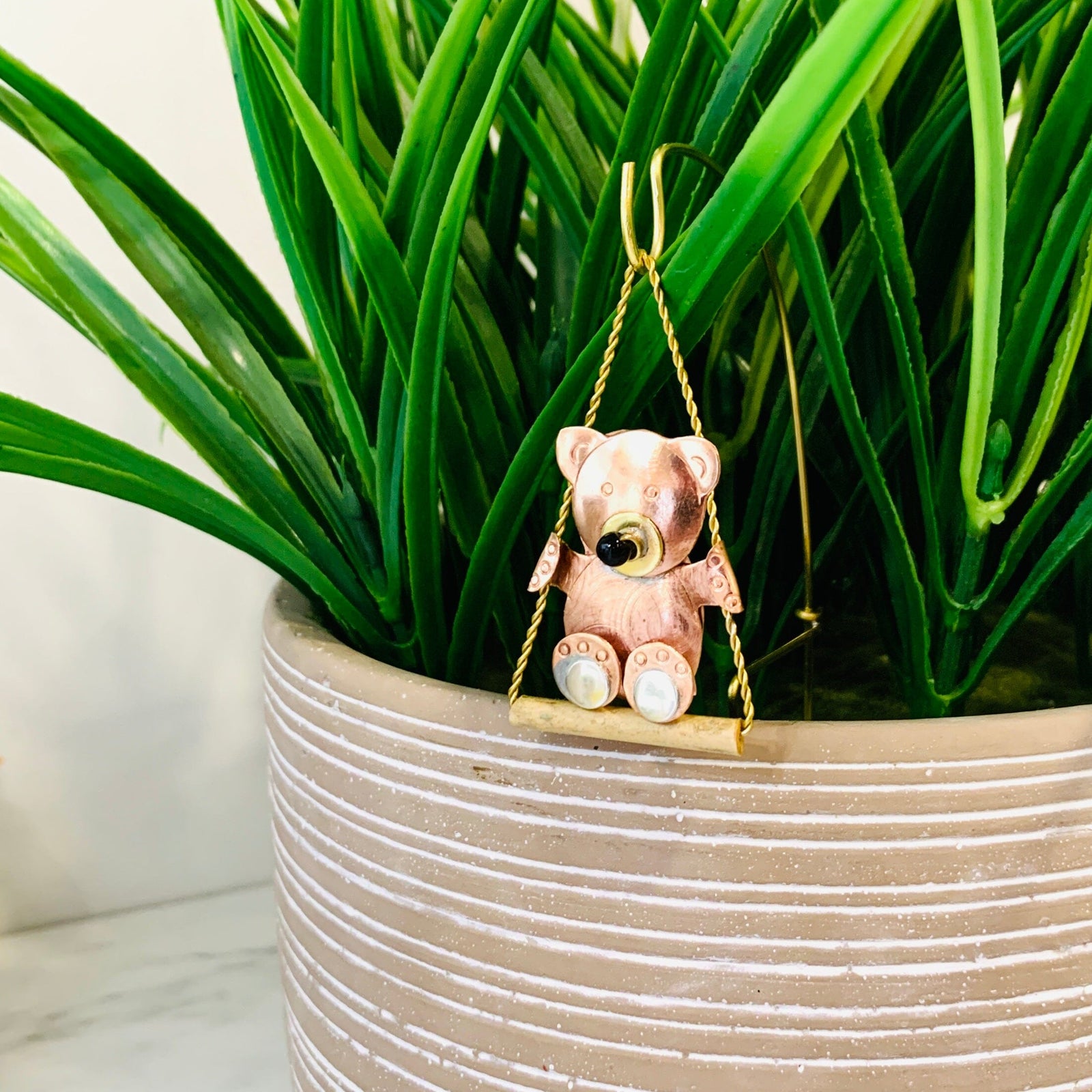 Plant Hangers 2, Teddy Bear Miniature Pilgrim Imports 