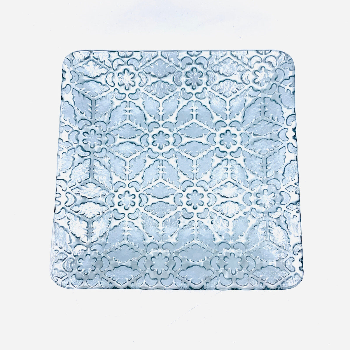 Glass Fusion Plate, Silver Filigree 26 Decor Boston International, INC 