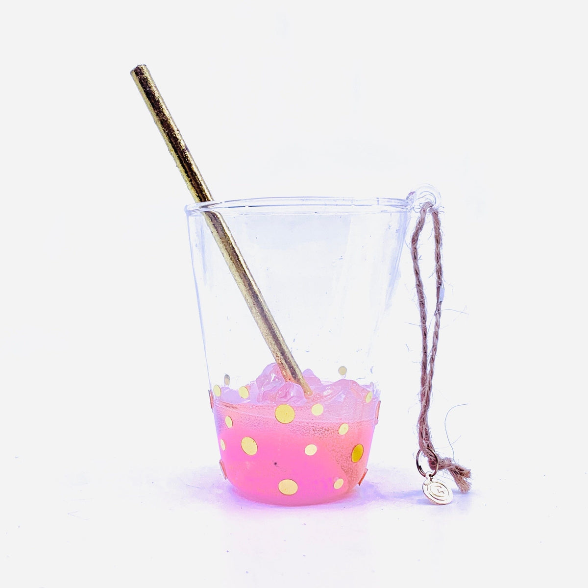 Cocktail Drink Ornament, Pink Fizz Ornament One Hundred 80 Degrees 