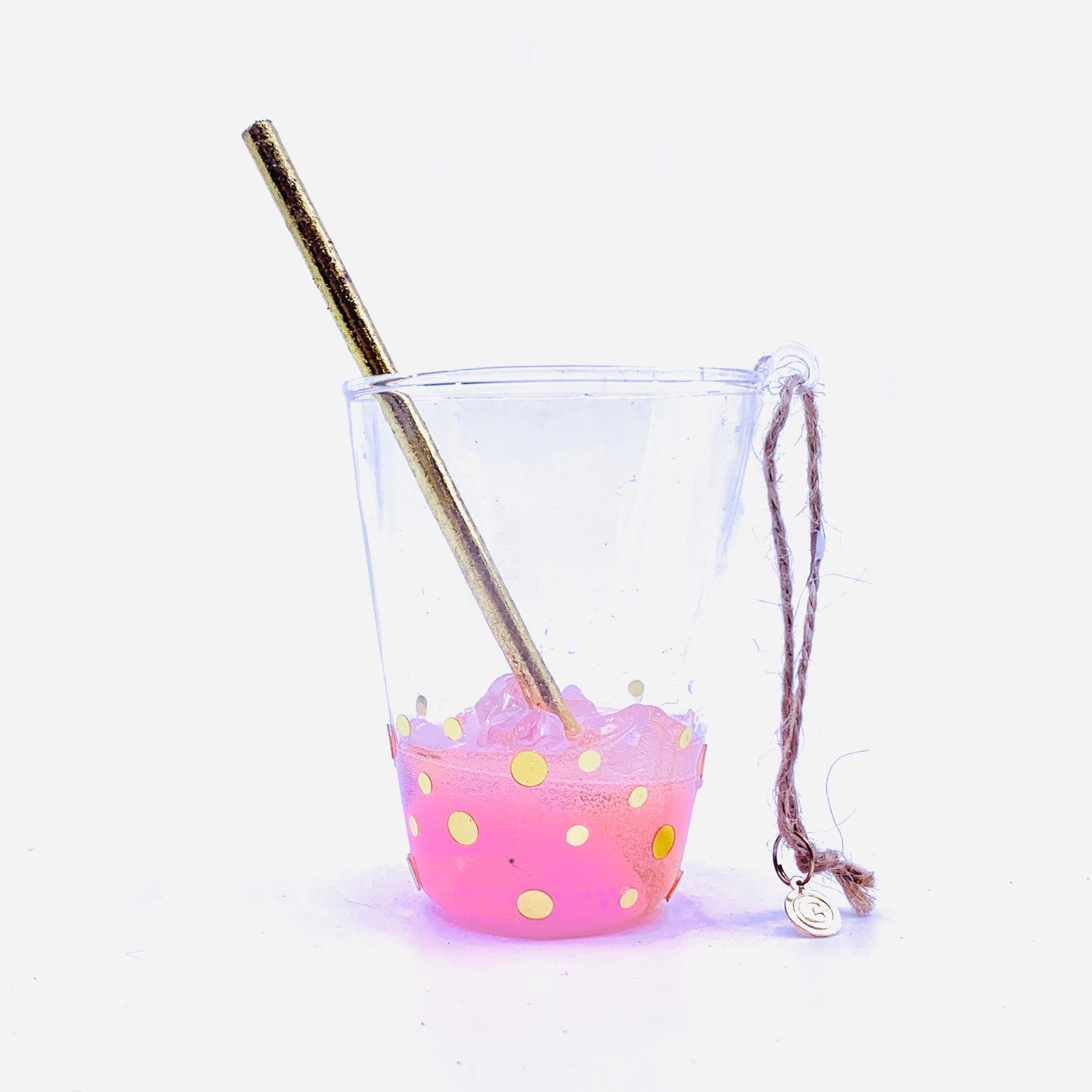 Cocktail Drink Ornament, Pink Fizz Ornament One Hundred 80 Degrees 