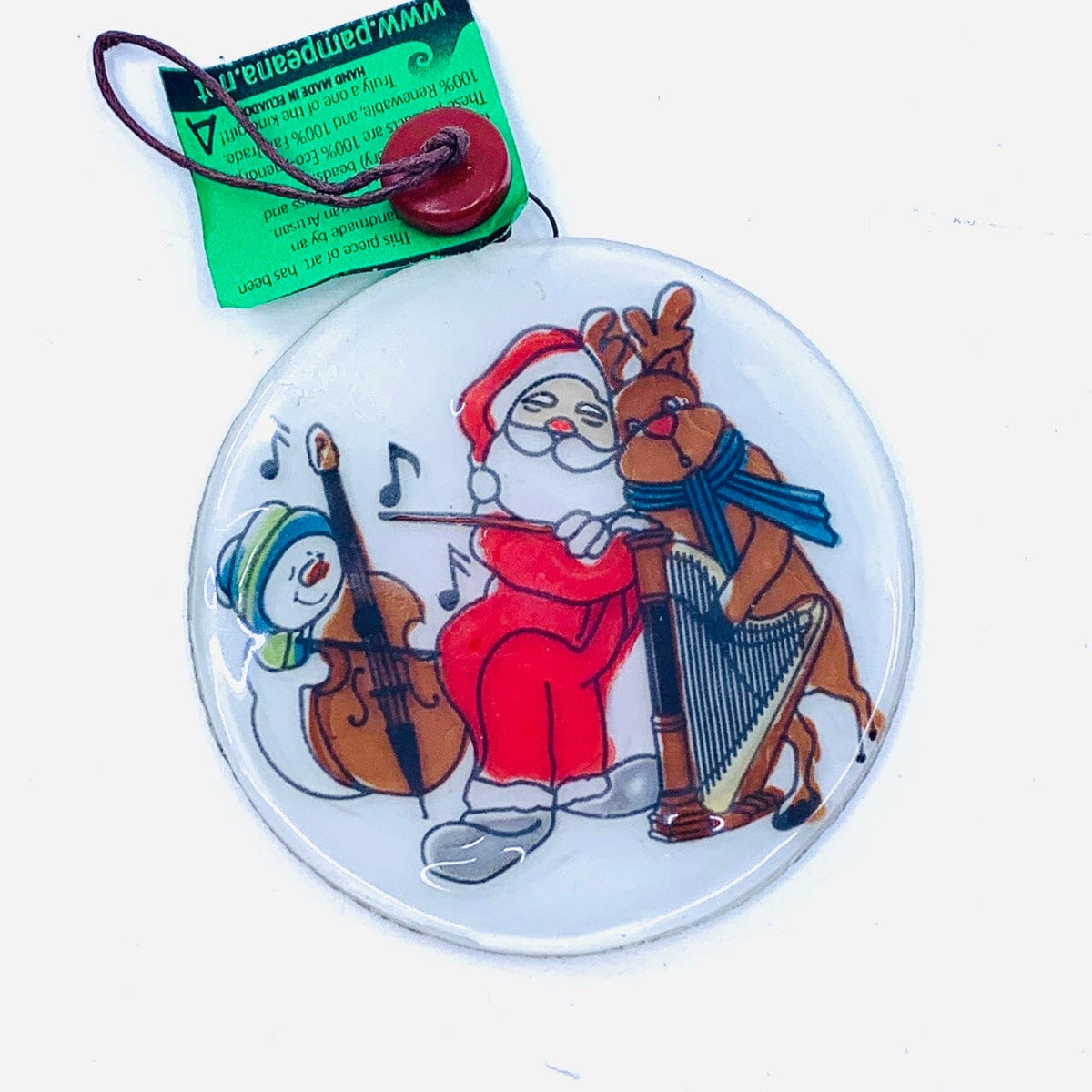 Fair Trade Ornament 146 Santa Rudolph and Snowman Ornament Pam Peana 