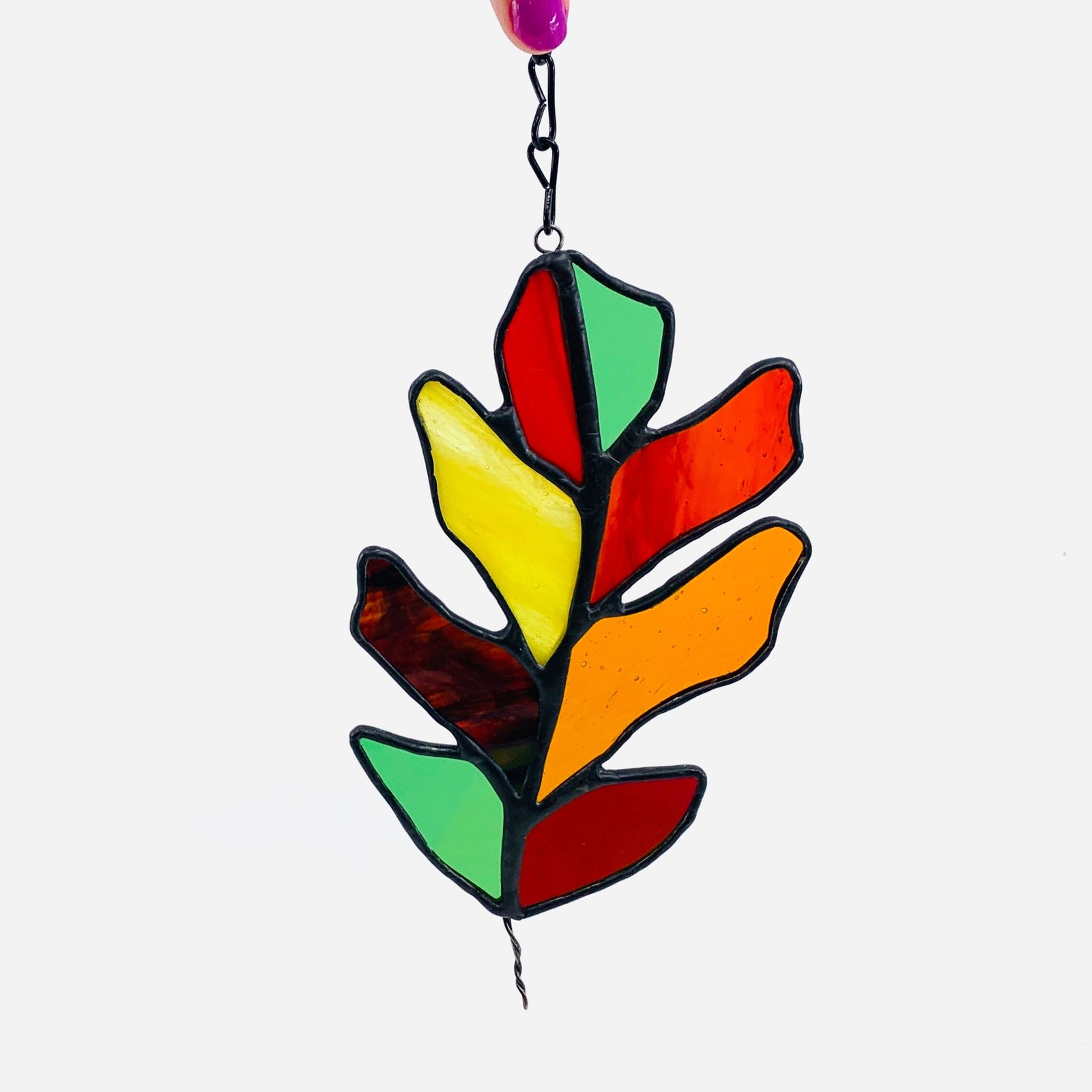 Stained Glass Suncatcher, Fall Leaves Decor Michelle Bachand Dowling 