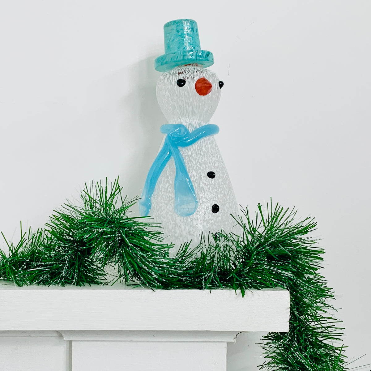Blown Glass Snowman - Blue Scarf