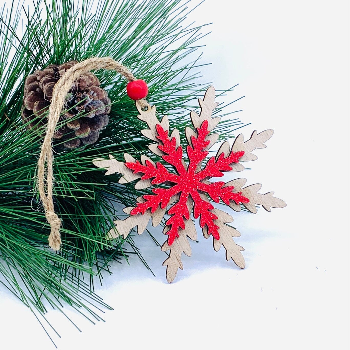 Wooden Snowflake Ornament GANZ 