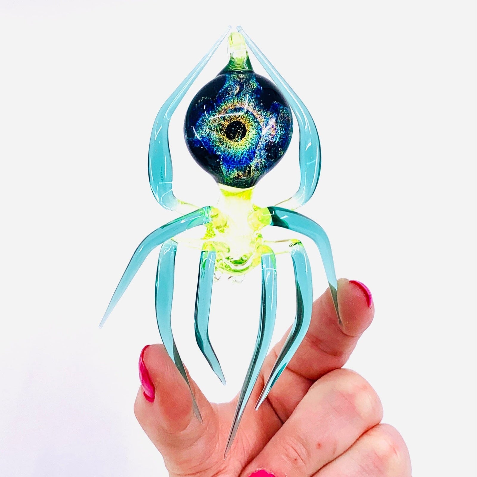 Glass Galaxy Spider Ornament, 20 Ornament WGK Glass Art Inc 