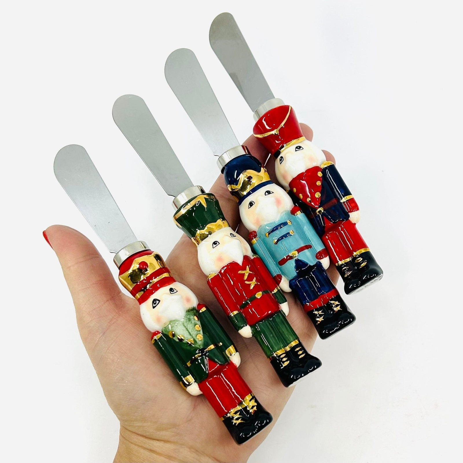 Ceramic Nutcracker Spreader, Green Cap Decor One Hundred 80 Degrees 