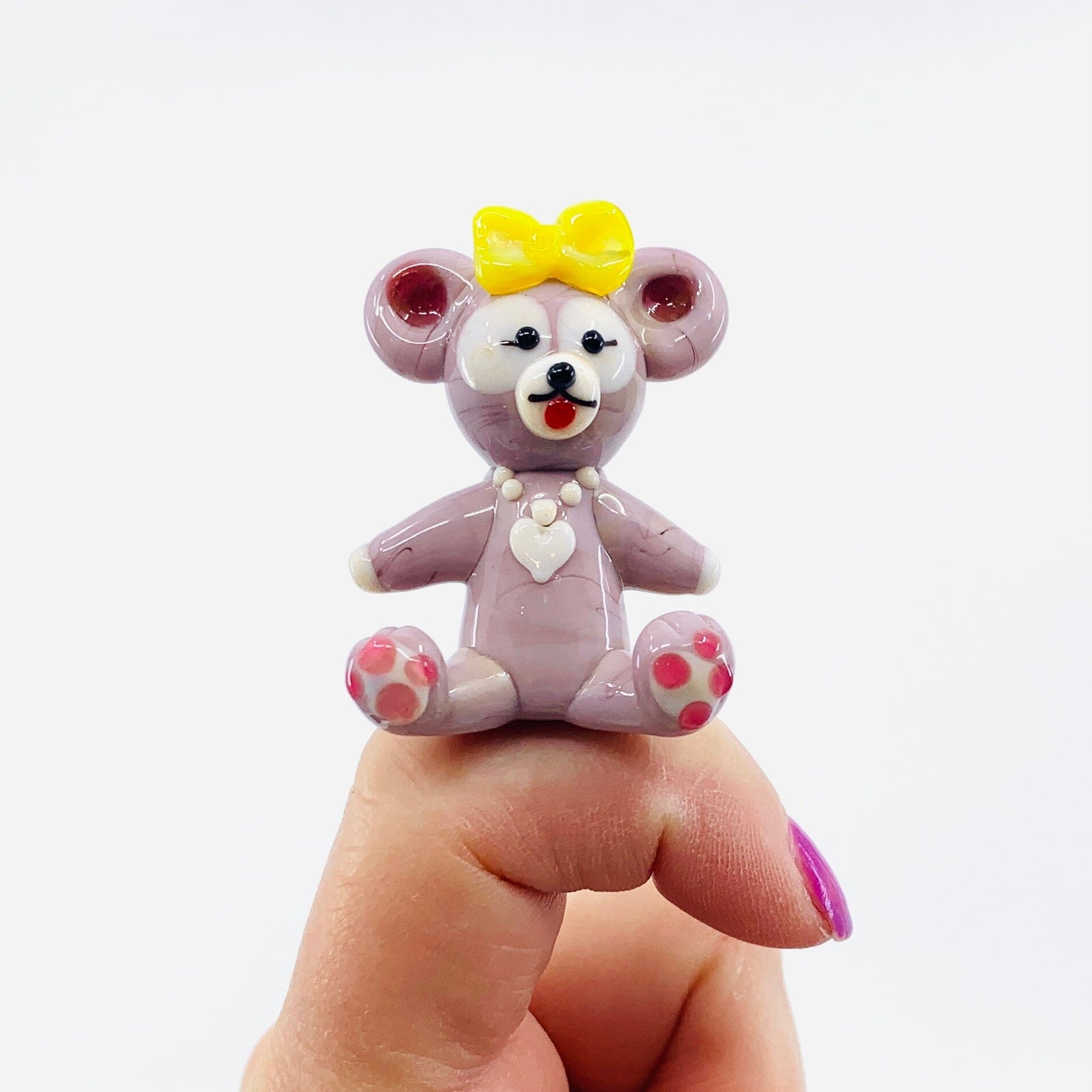Glass Purple Koala Bear Miniature Alex 