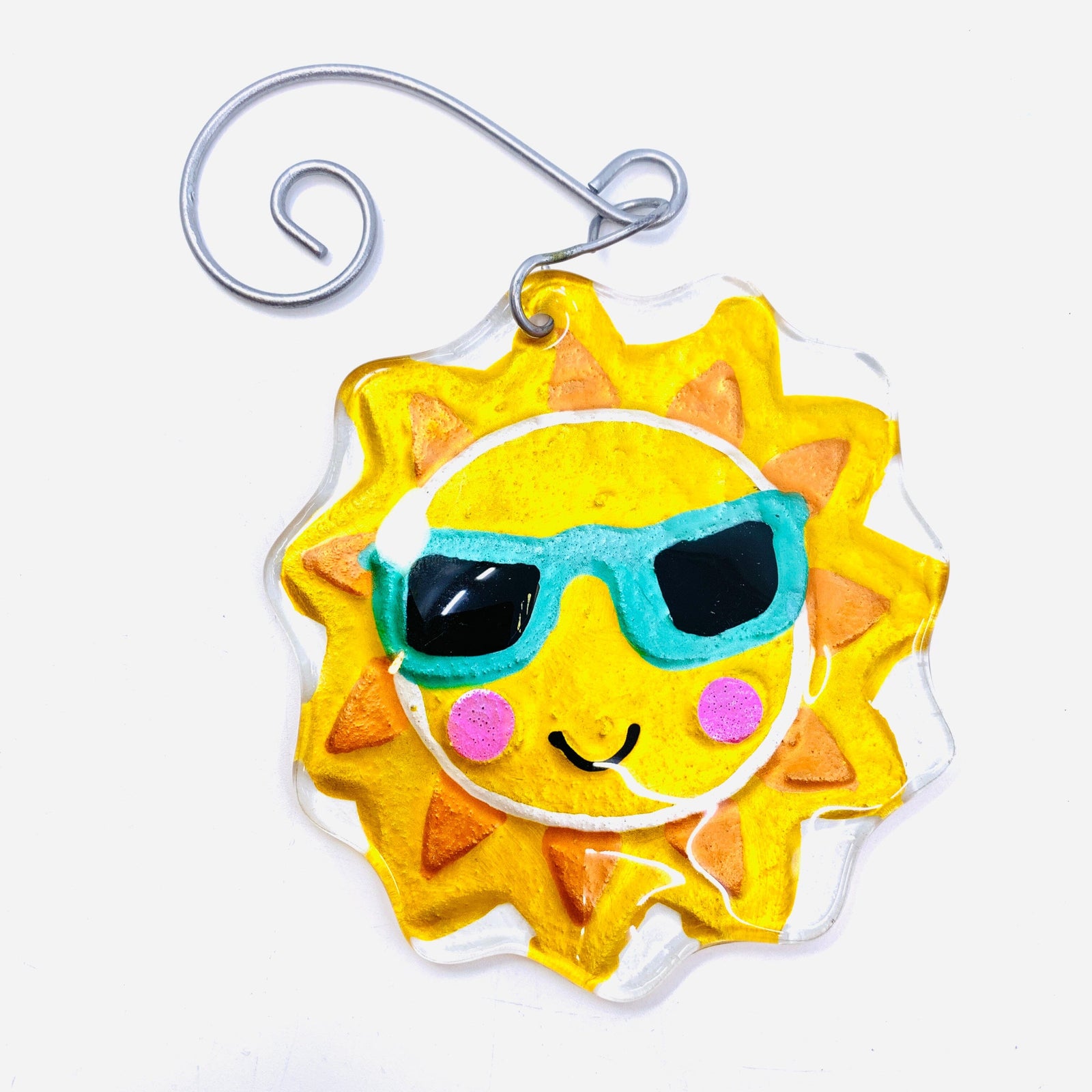 Glass Fusion Ornament 10, Sun Glasses Demdaco 