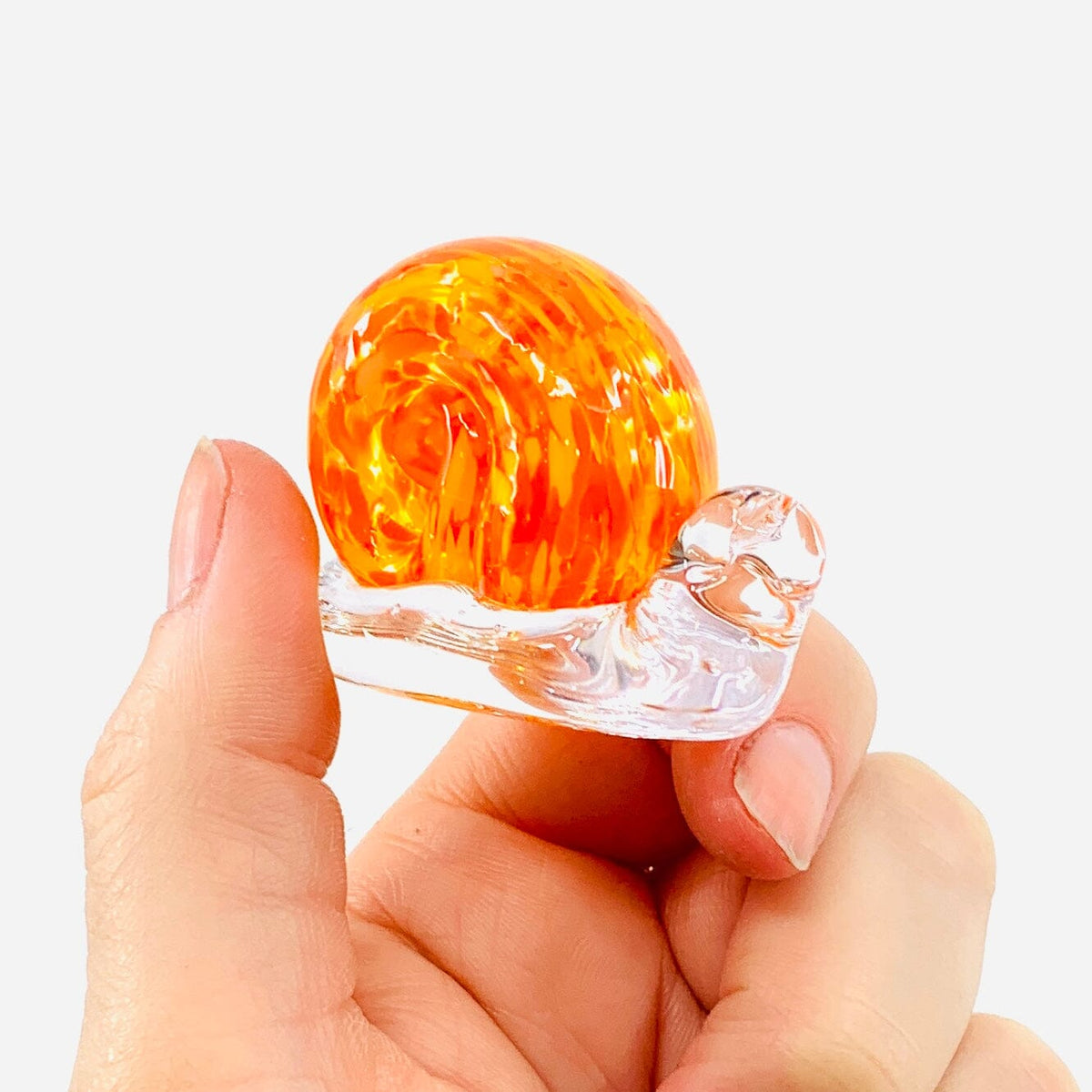 Glass Snail, Marigold Miniature Henrietta Glass 