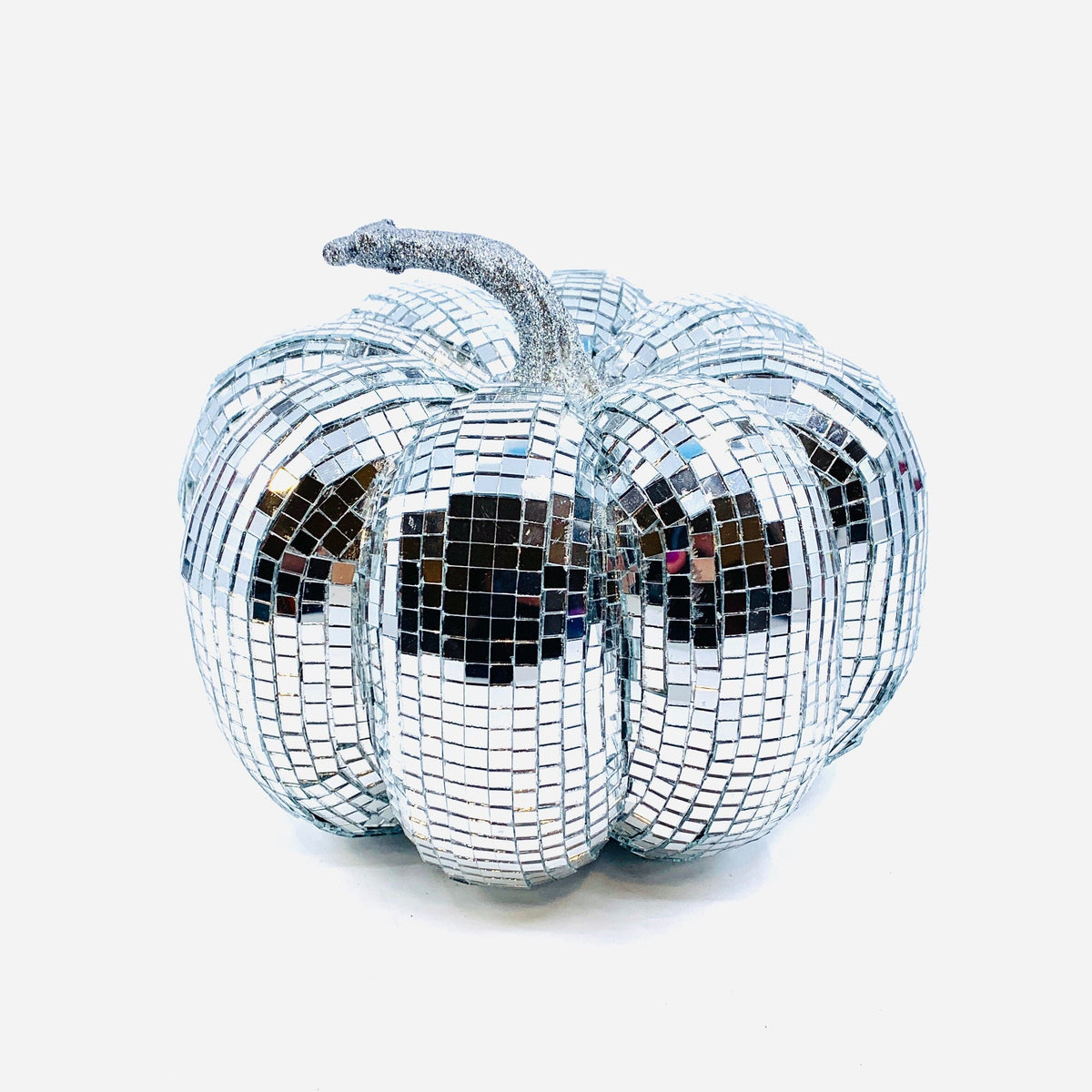 Mirror Ball Pumpkin, Silver Squat Diamond Star 