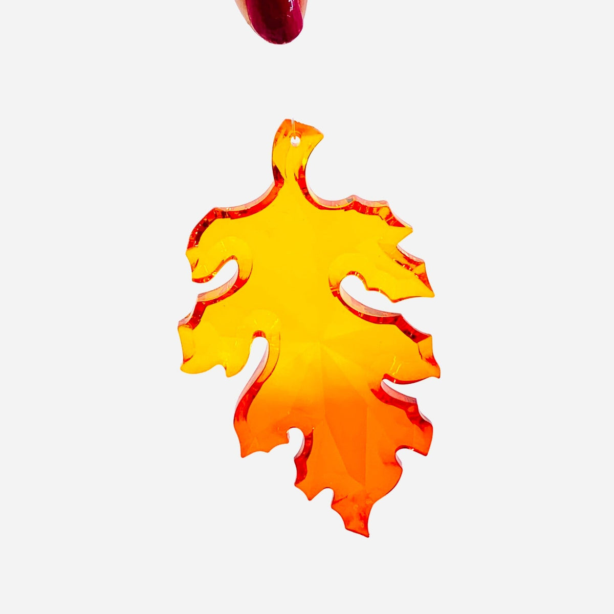 Fall Leaves Crystal Acrylic Ornament, Orange Ornament GANZ 