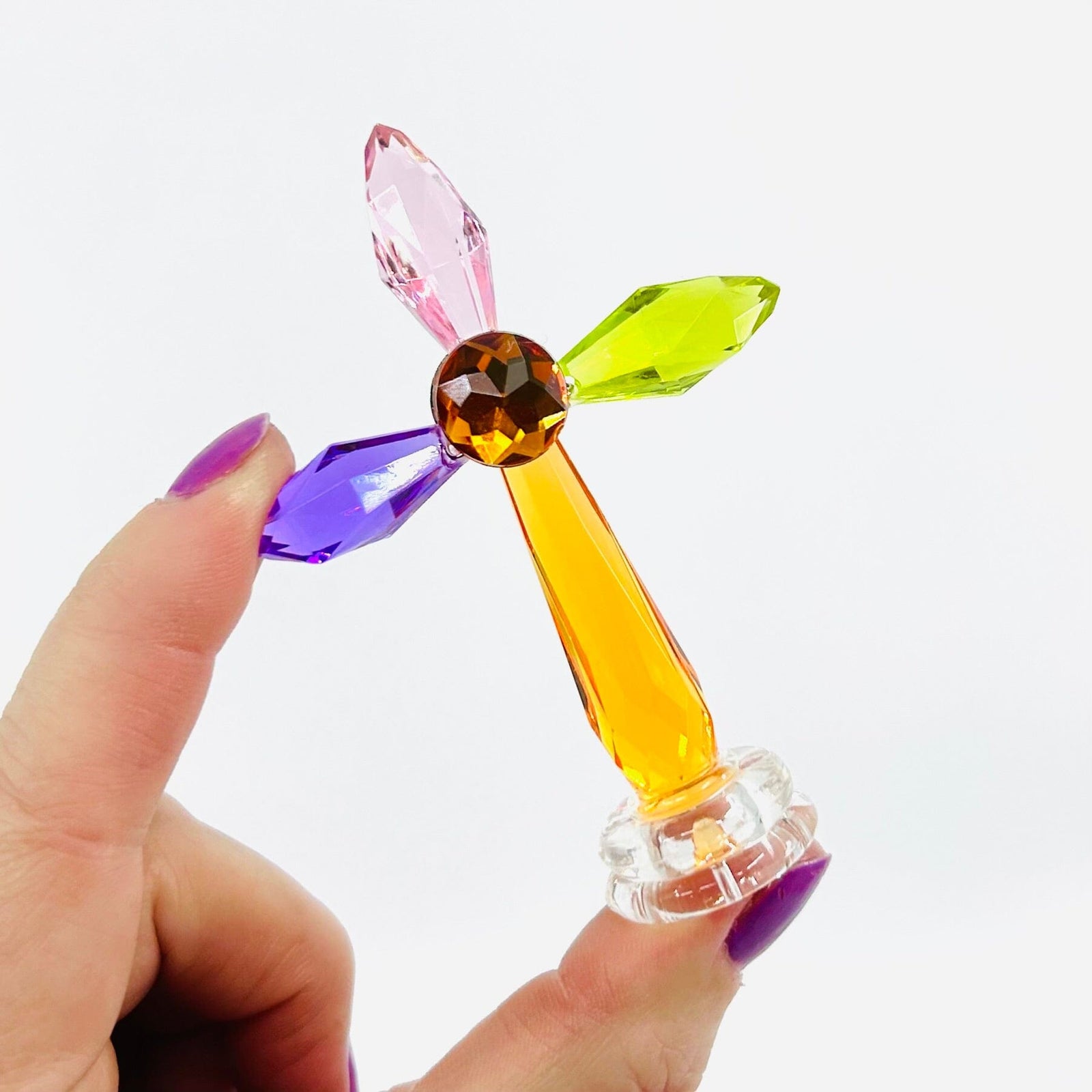 3" Acrylic Standing Cross, Orange Decor GANZ 