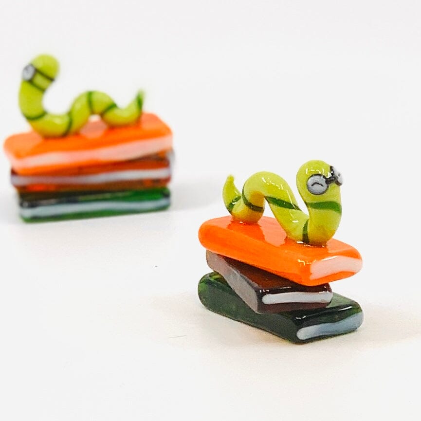 Glass Bookworm Miniature - 