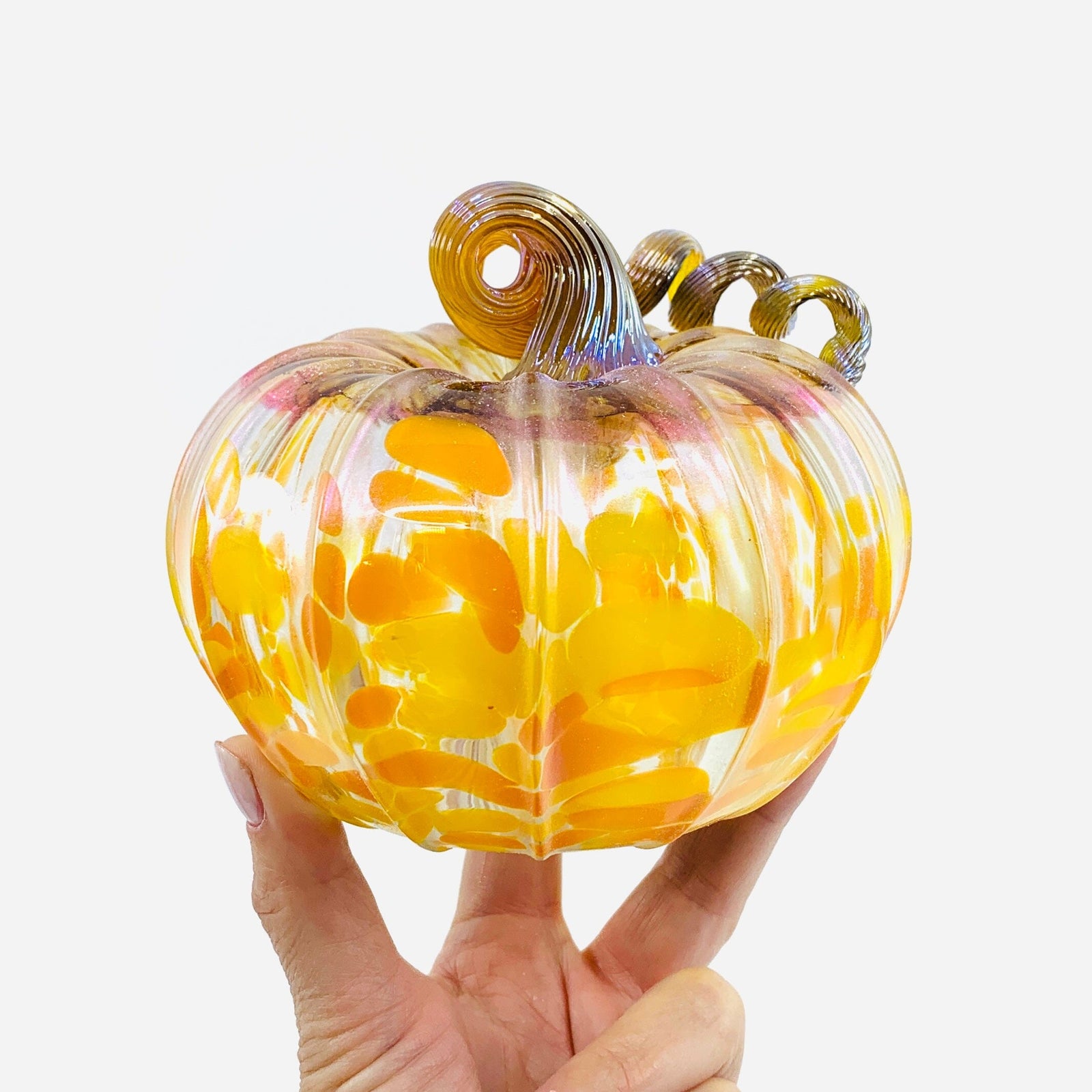 Daily Pumpkin 229 Fall Shimmer Squat Daily Pumpkin Luke Adams Glass Blowing Studio 